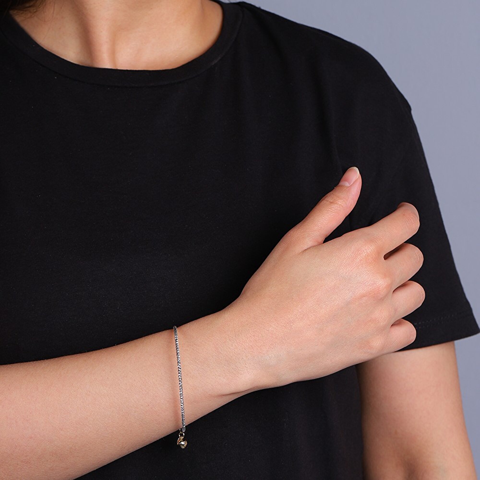 14 Ayar Beyaz-Sarı Altın Dorika Bilezik