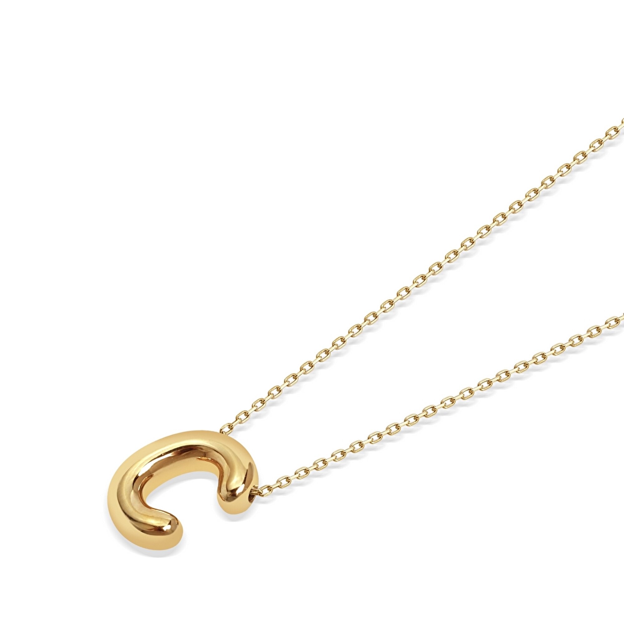 14 Ayar C Harf Bubble Kolye