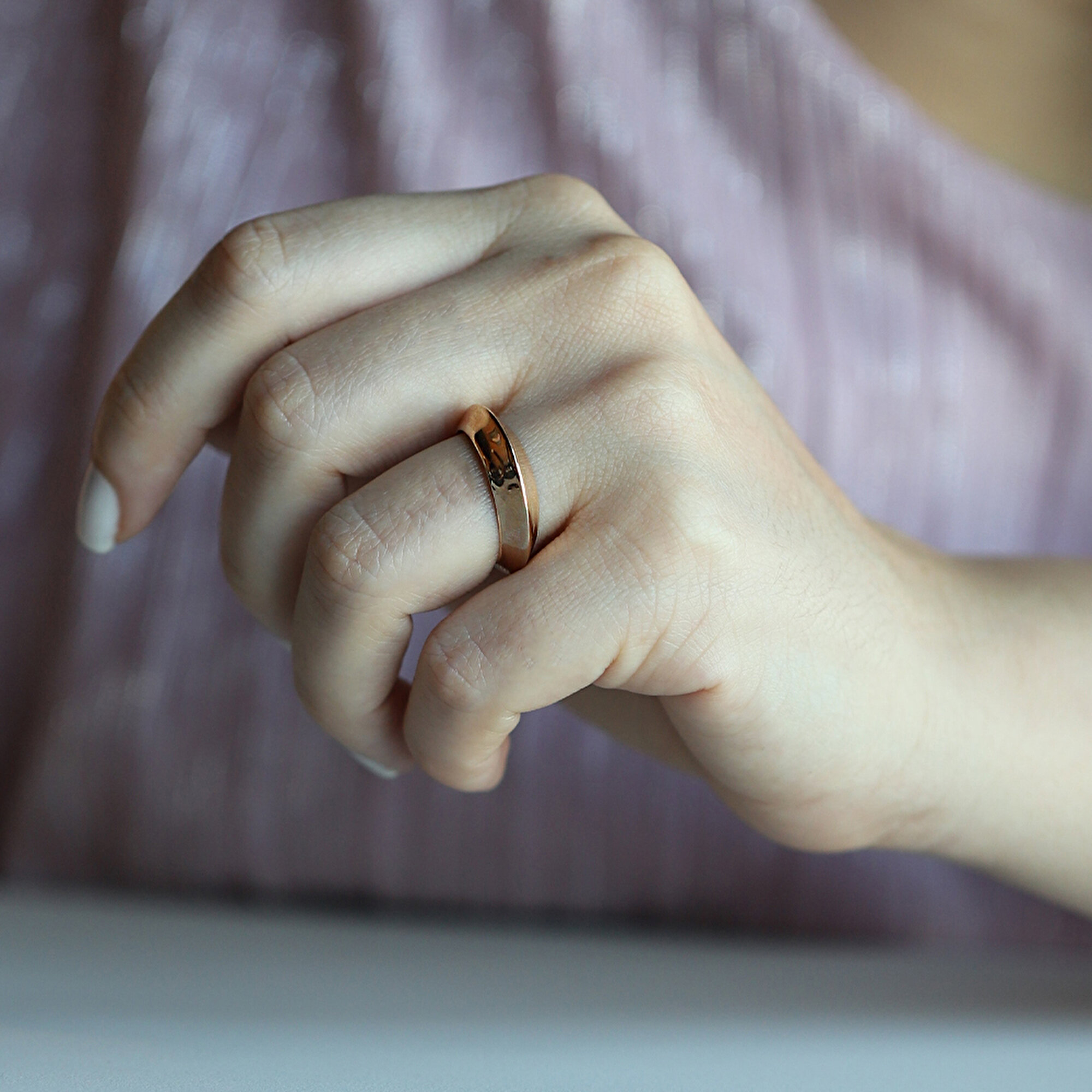 14 Ayar Rose Altın Bombe Yüzük