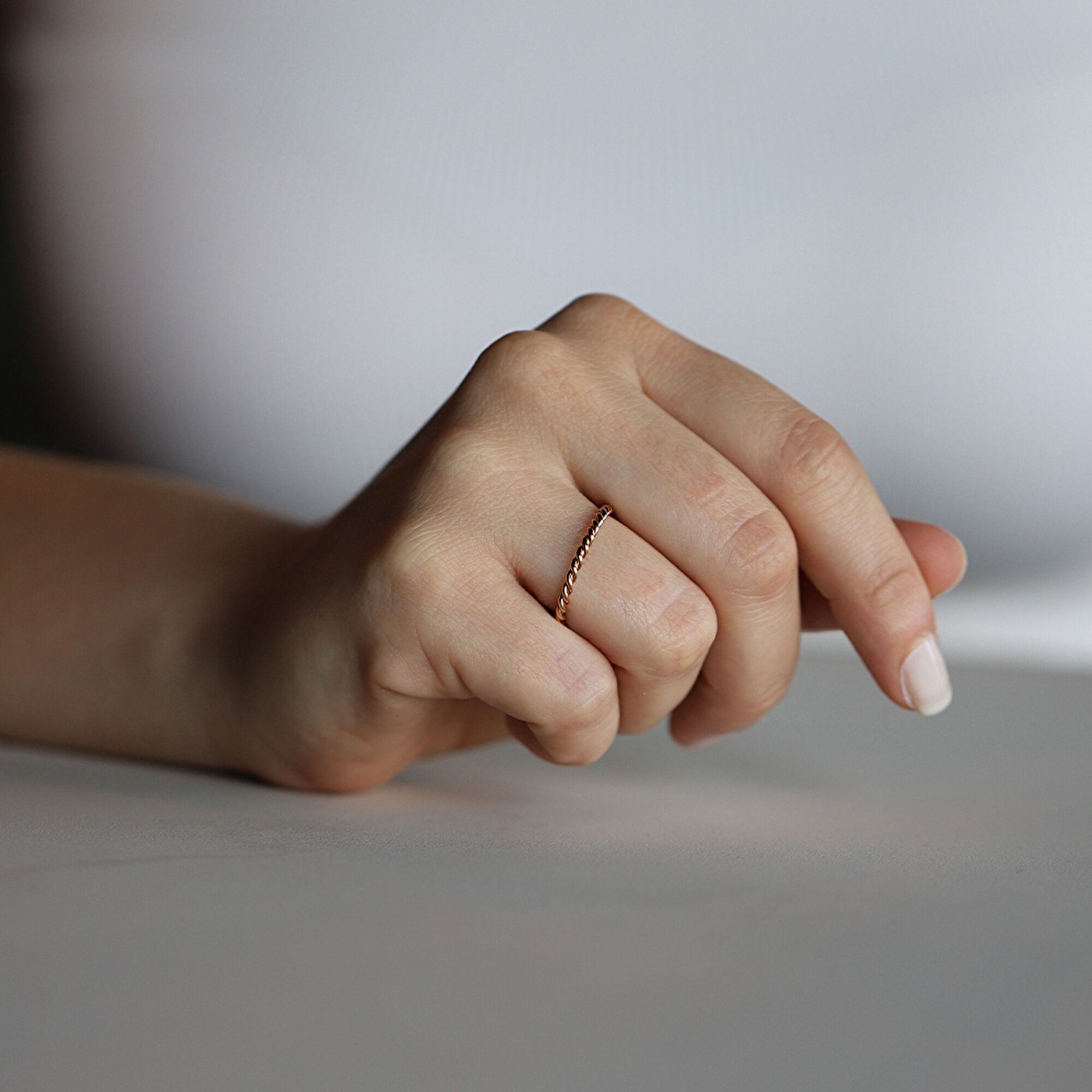 14 Ayar Rose Altın Minimal Yüzük