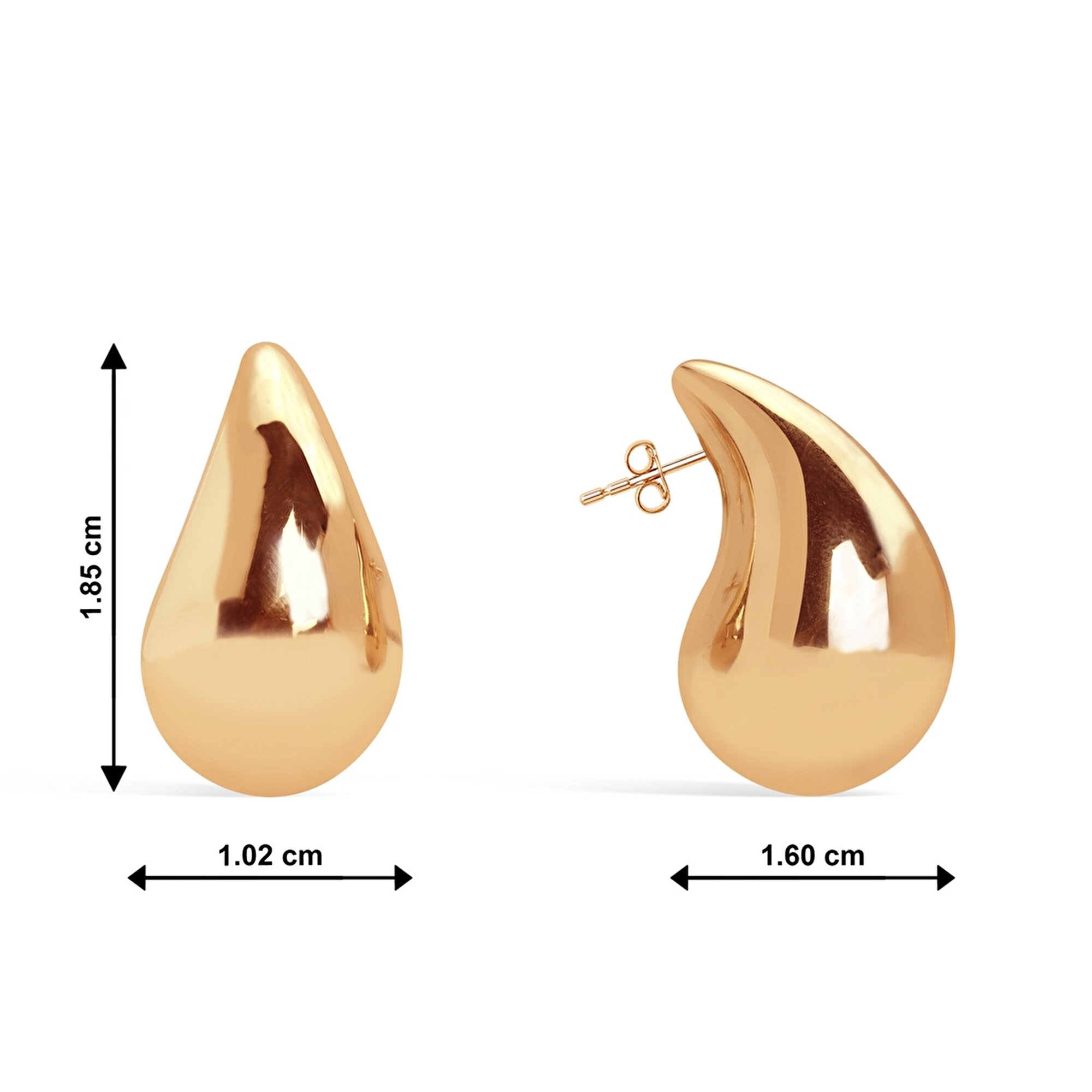 14 Ayar Rose Altın Gözyaşı Damlası Küpe