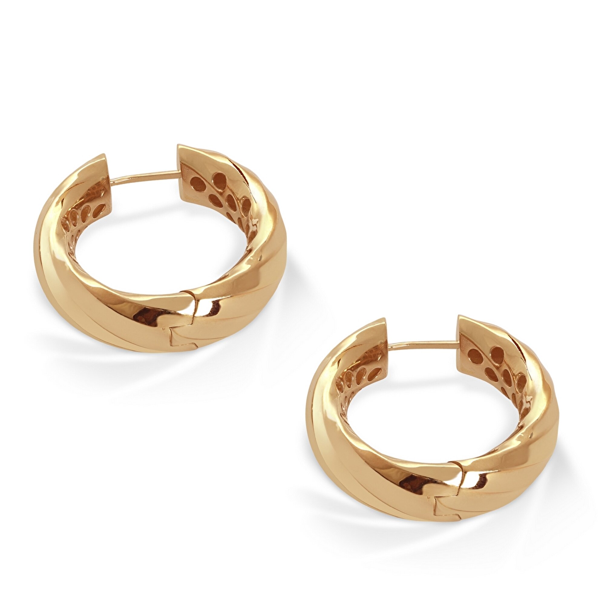 14 Ayar Rose Altın Halka Küpe