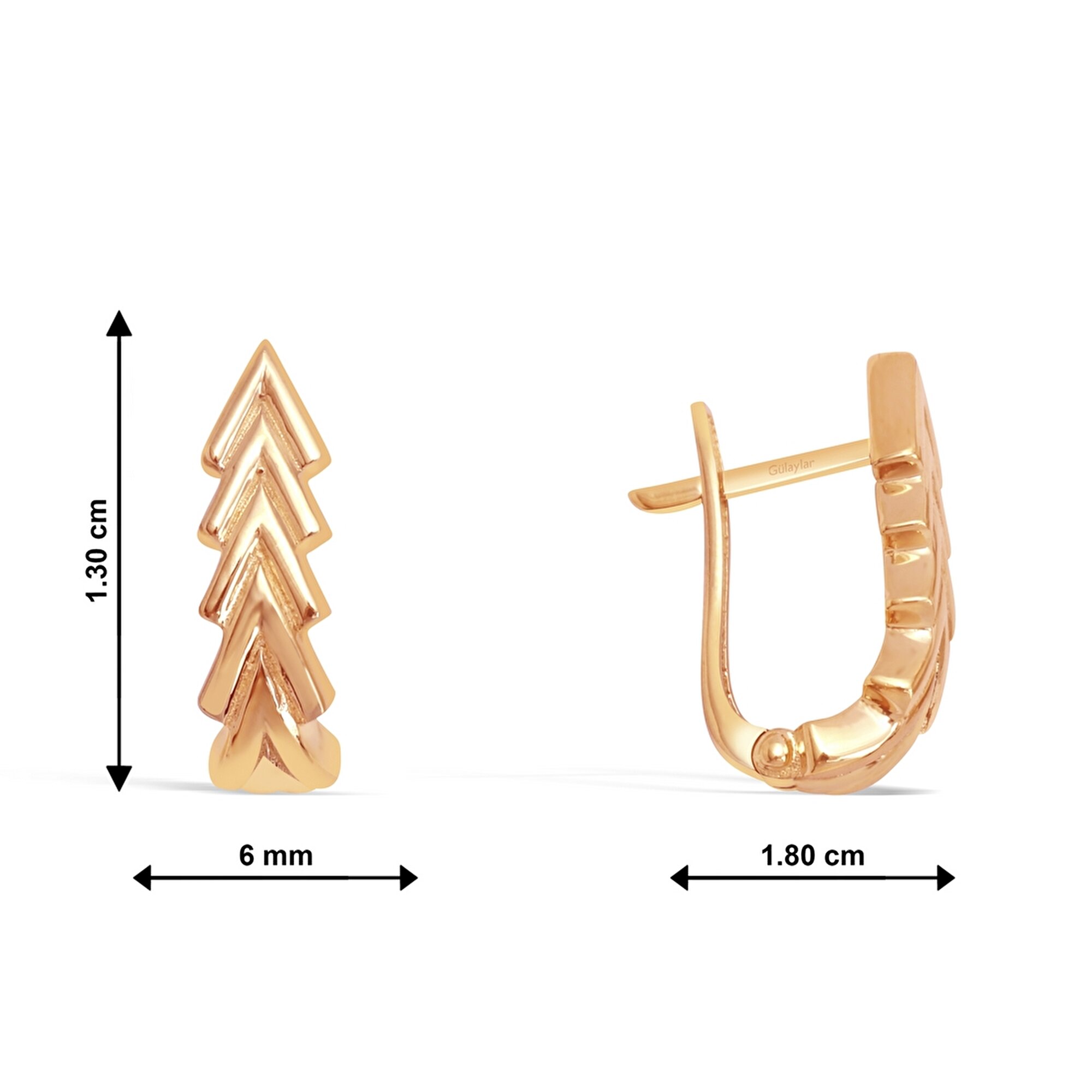 14 Ayar Rose Altın J Küpe