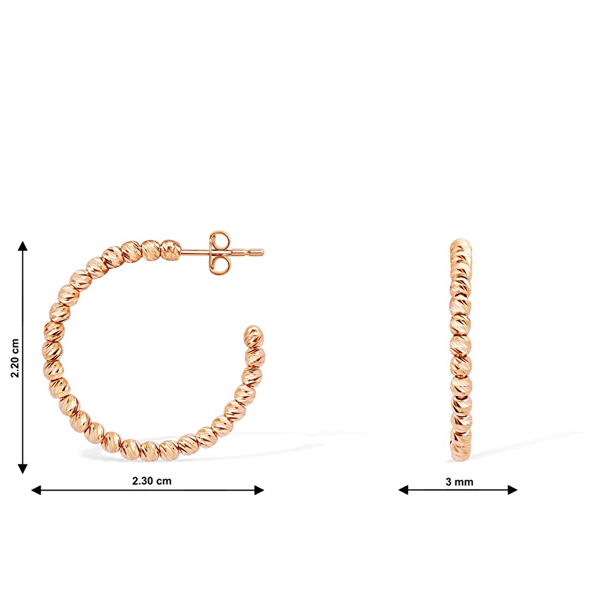 14 Ayar Rose Altın Dorika Küpe