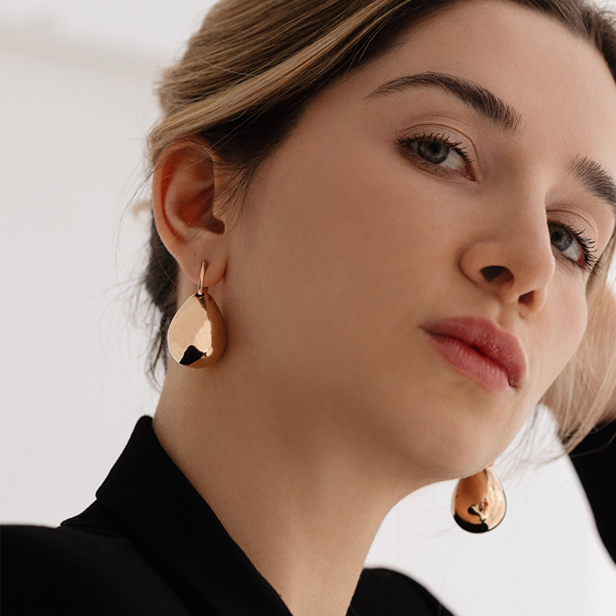 14 Ayar Rose Altın Trend Damla Küpe