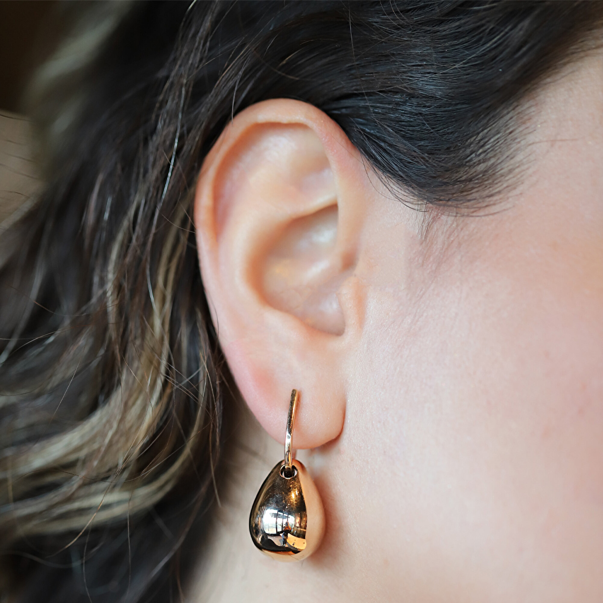 14 Ayar Rose Altın Trend Damla Küpe