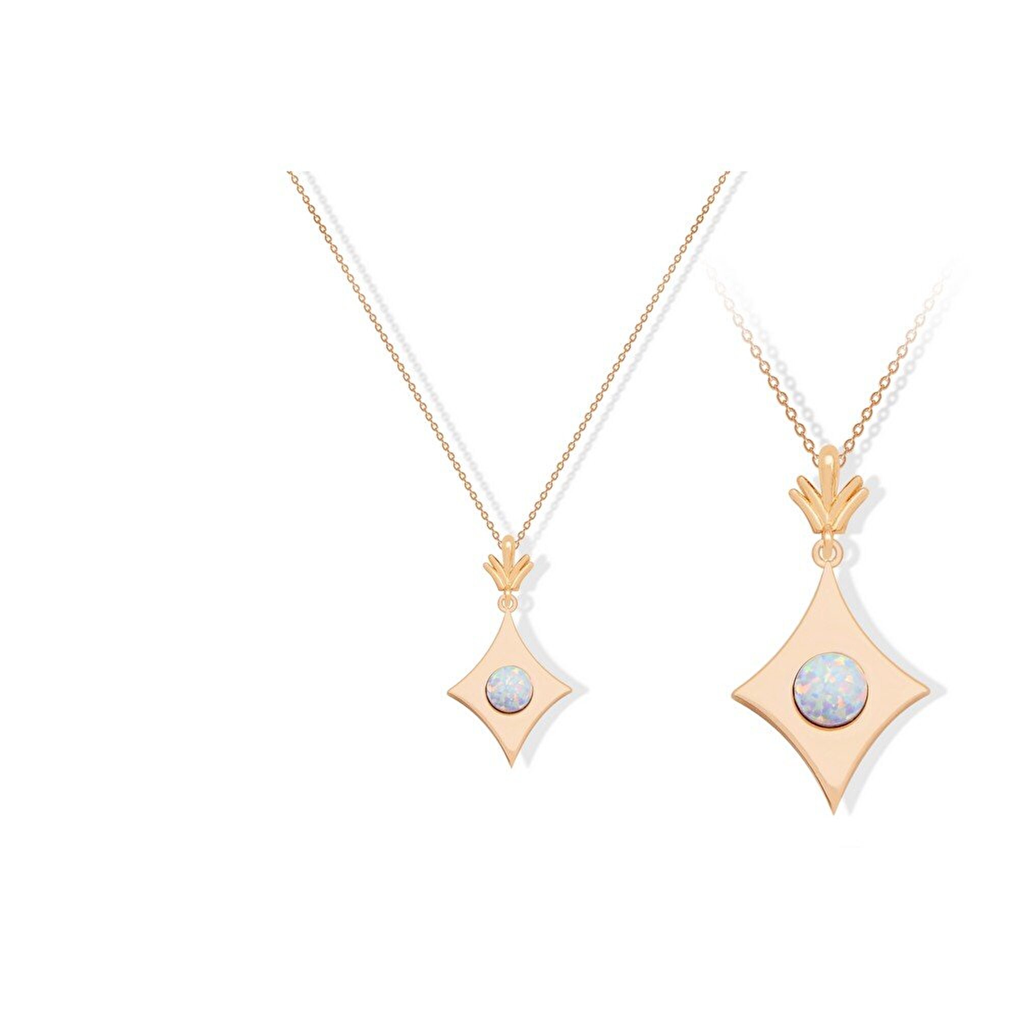 14 Ayar Rose Altın Trend Opal Kolye