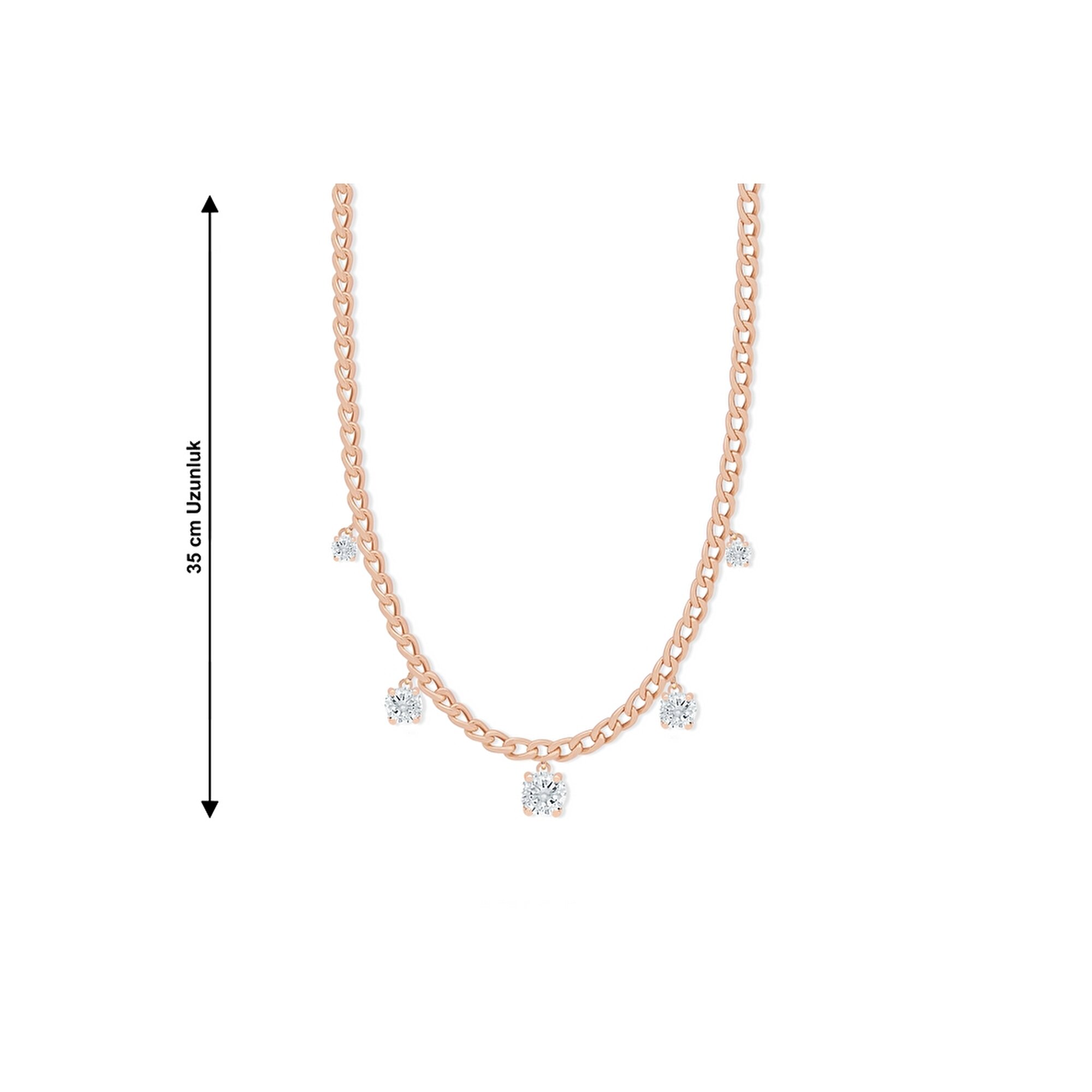 14 Ayar Rose Altın Trend Choker Kolye