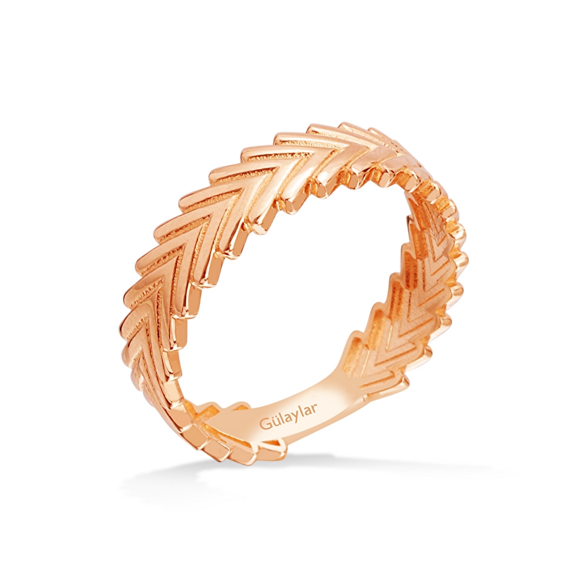 14 Ayar Rose Altın Balık Sırtı Yüzük