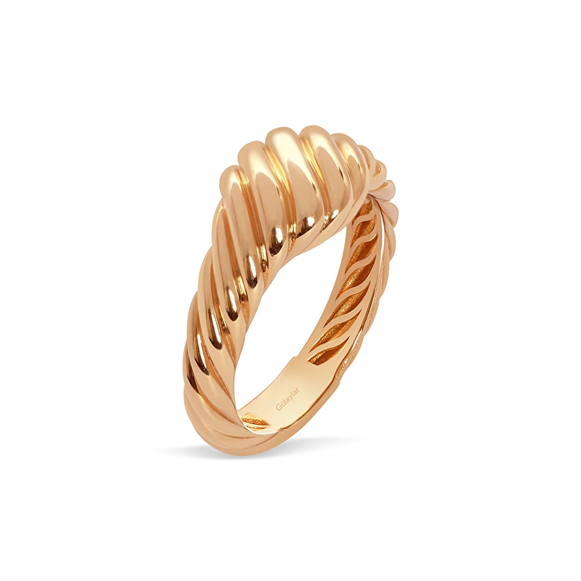 14 Ayar Rose Altın Trend Burgu Yüzük