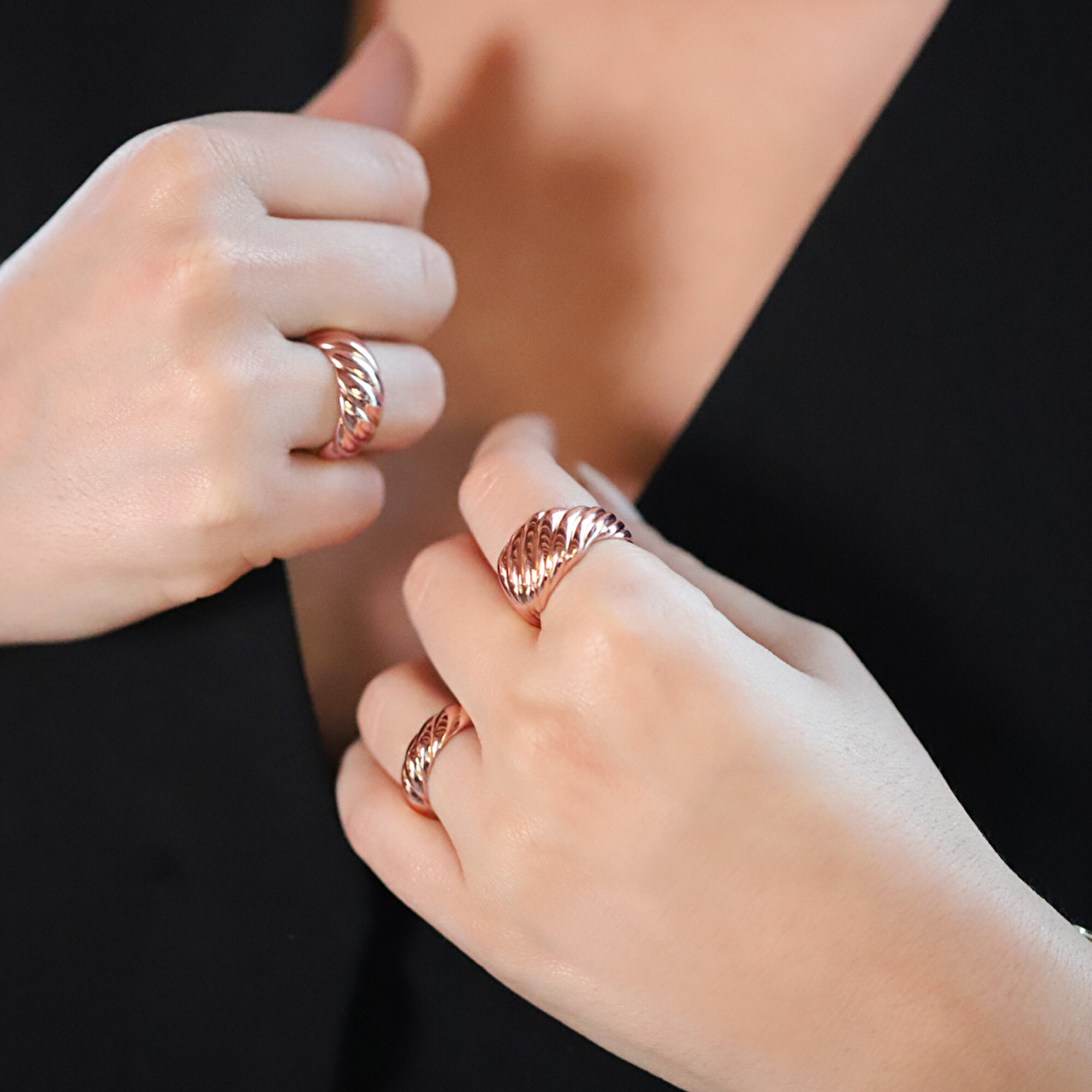 14 Ayar Rose Altın Trend Burgu Yüzük