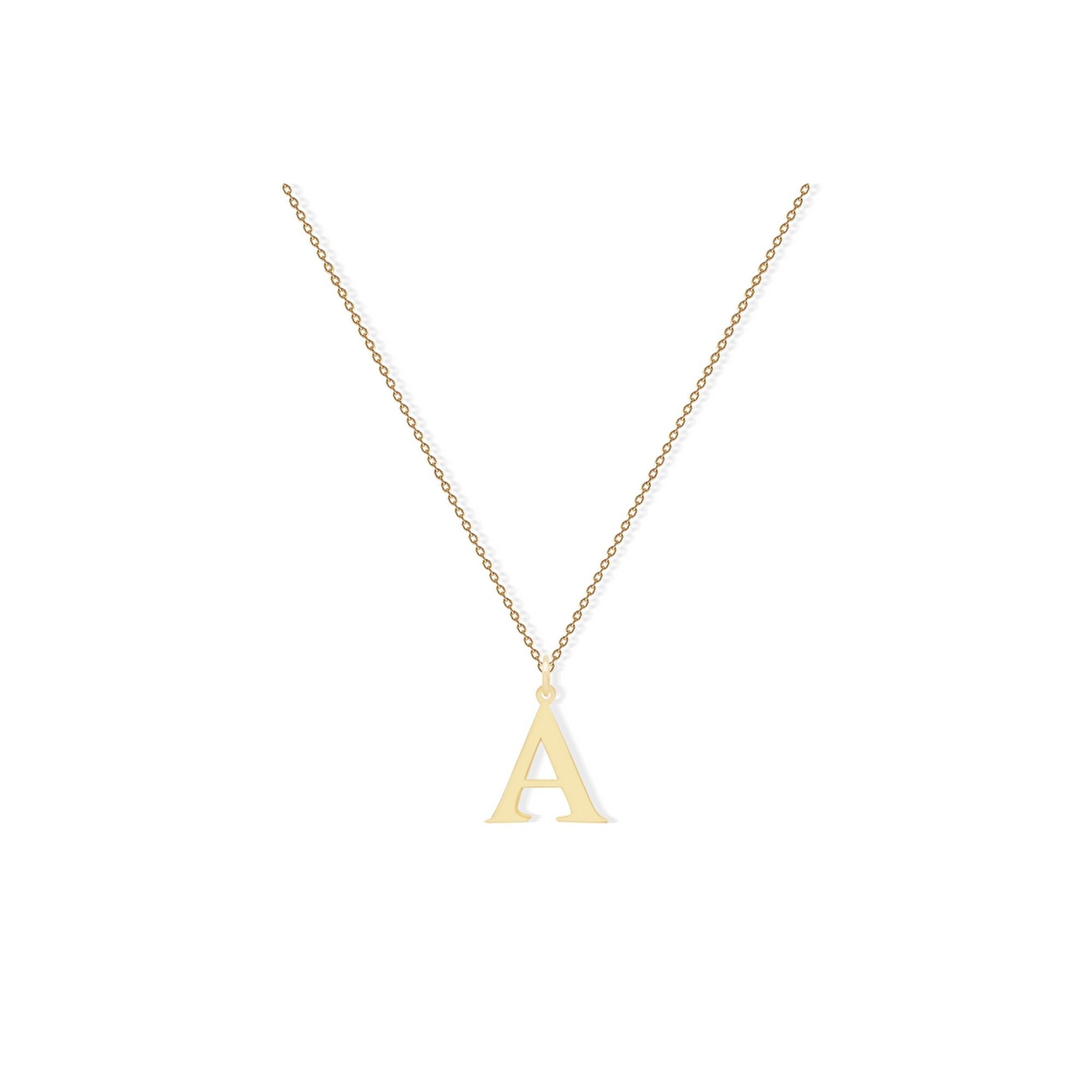 14 Ayar Sarı Altın A Harf Kolye