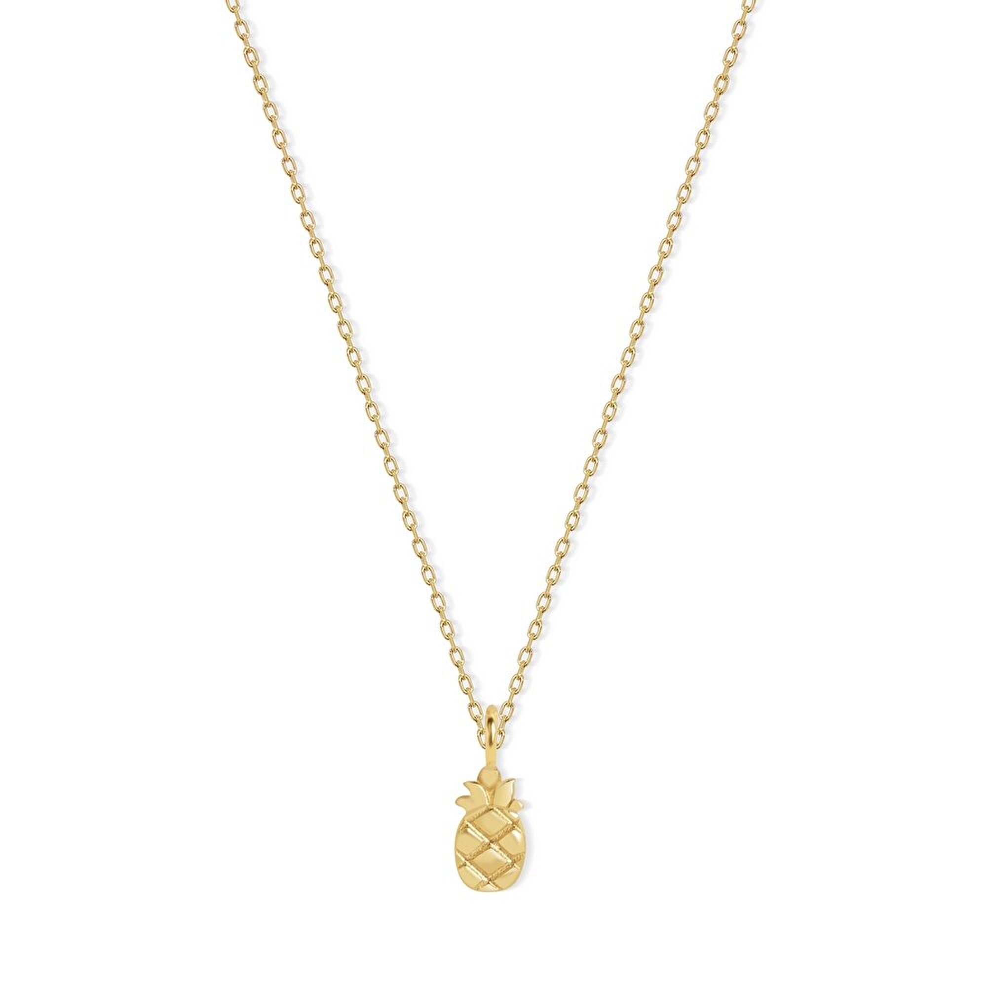 14 Ayar Sarı Altın Ananas Minimal Kolye