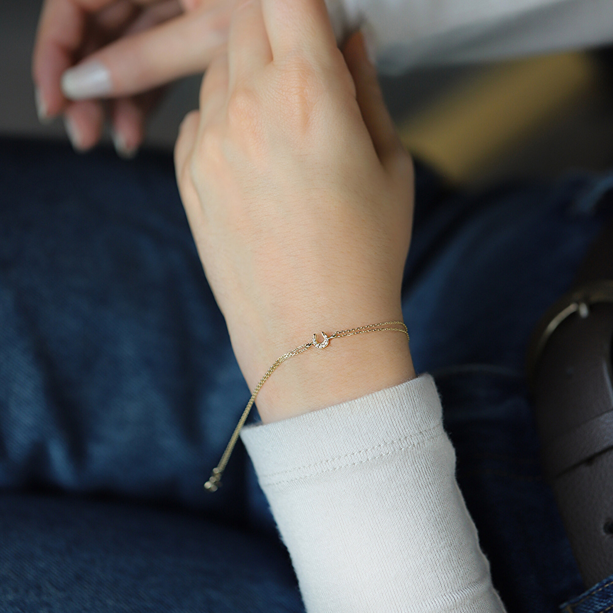 14 Ayar Sarı Altın At Nalı Minimal Bileklik