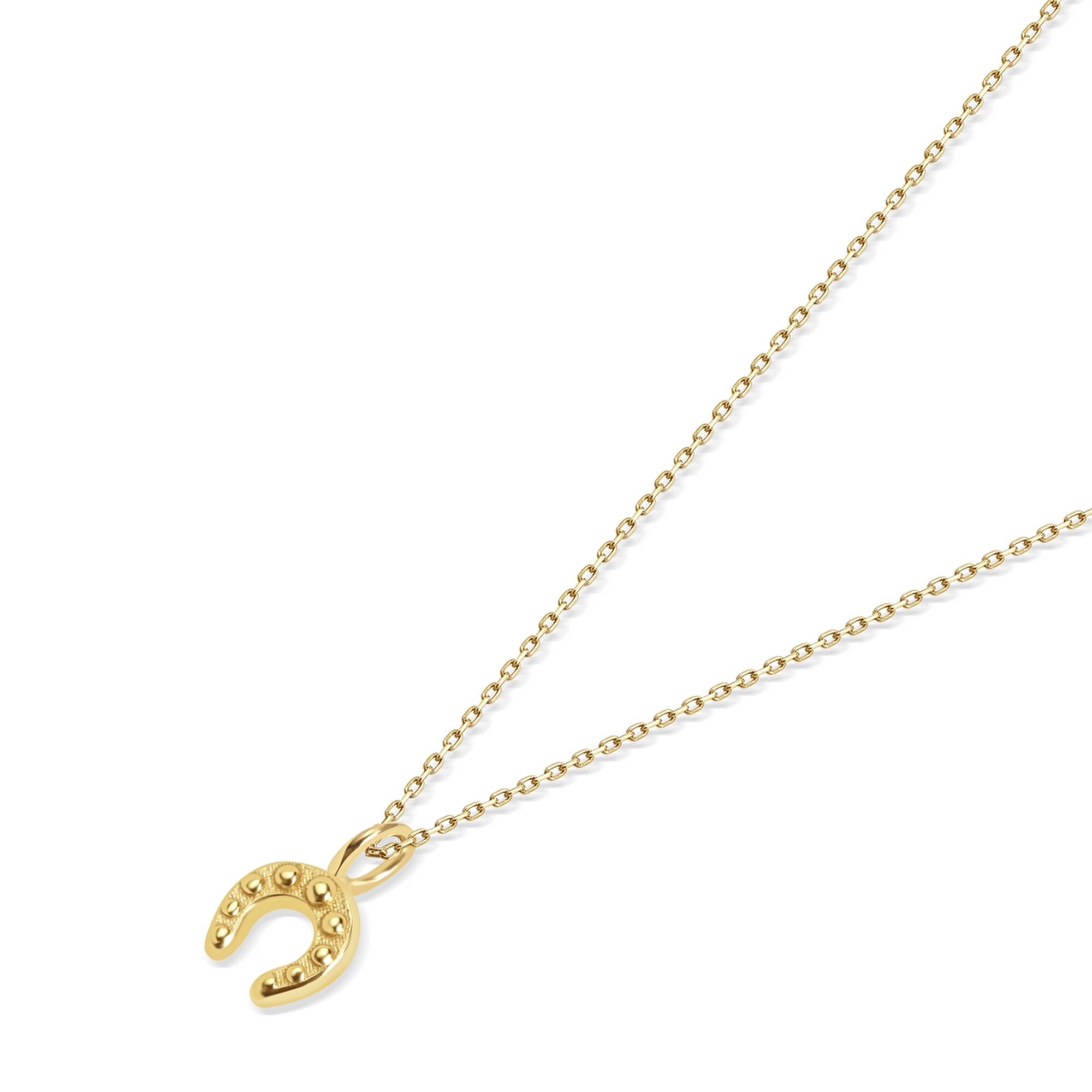 14 Ayar Sarı Altın At Nalı Minimal Kolye