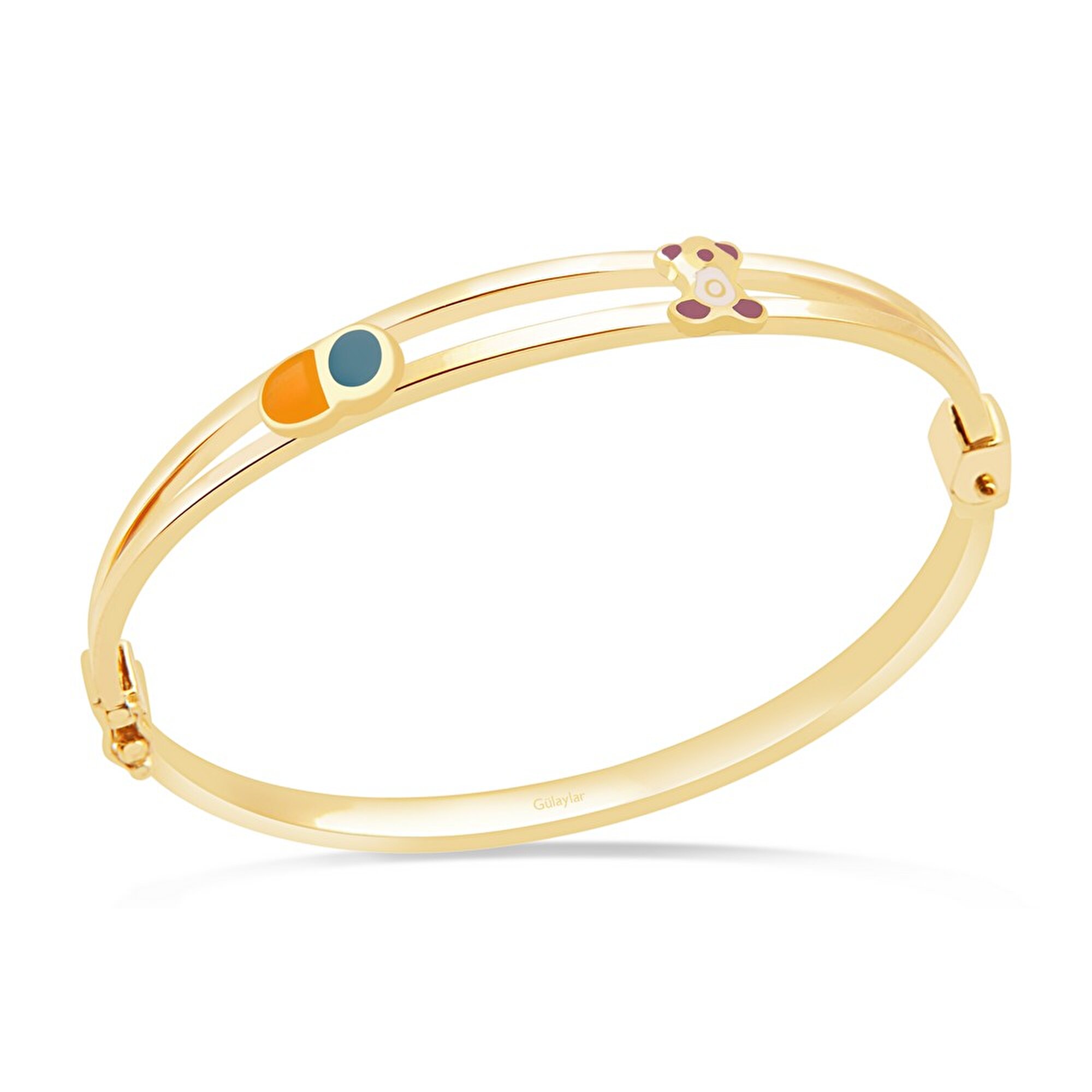 14 Ayar Sarı Altın Ayı Figürlü Çocuk Bilezik