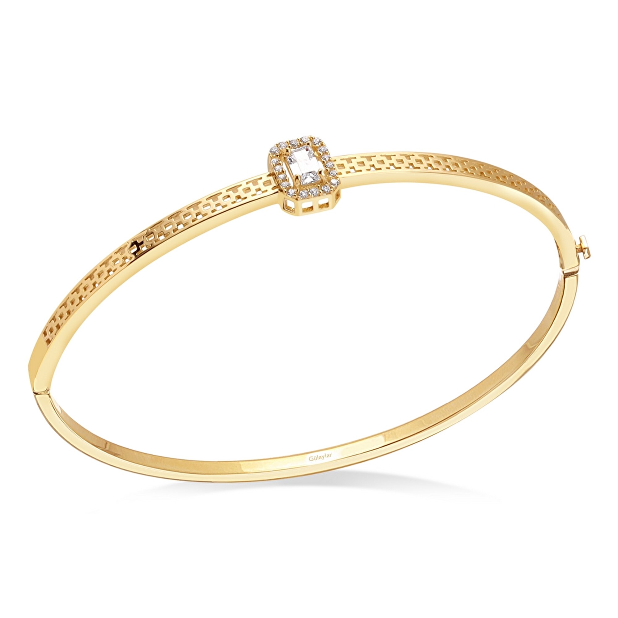 14 Ayar Sarı Altın Baget Kelepçe Bilezik