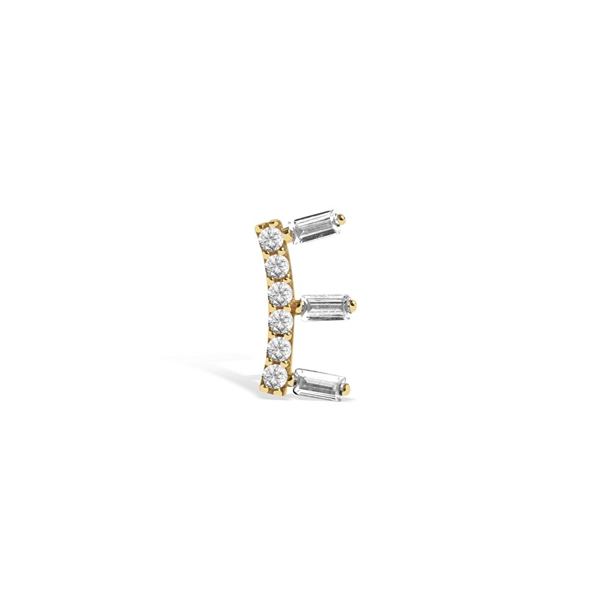 14 Ayar Sarı Altın Baget Tragus Piercing