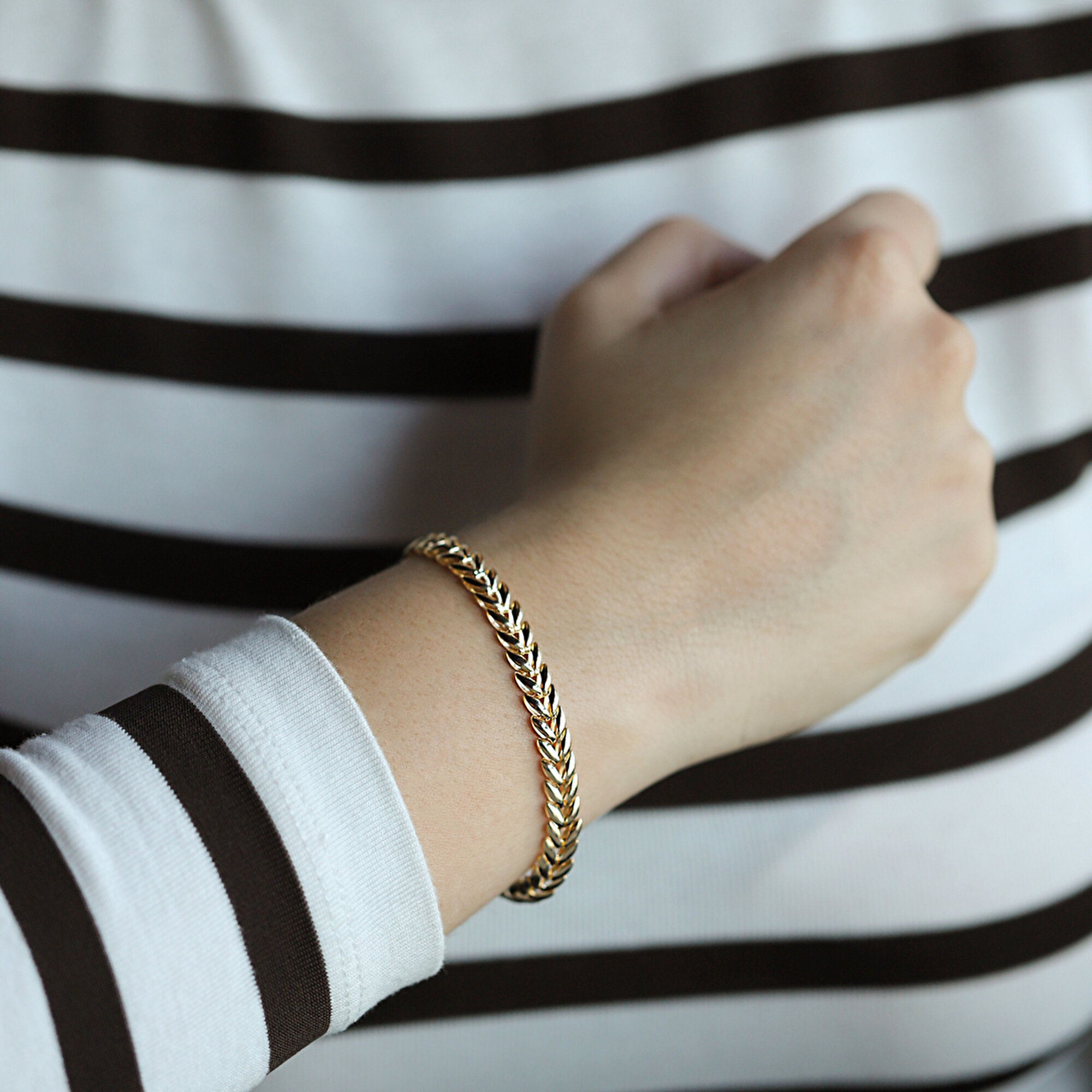 14 Ayar Sarı Altın Başak Bileklik