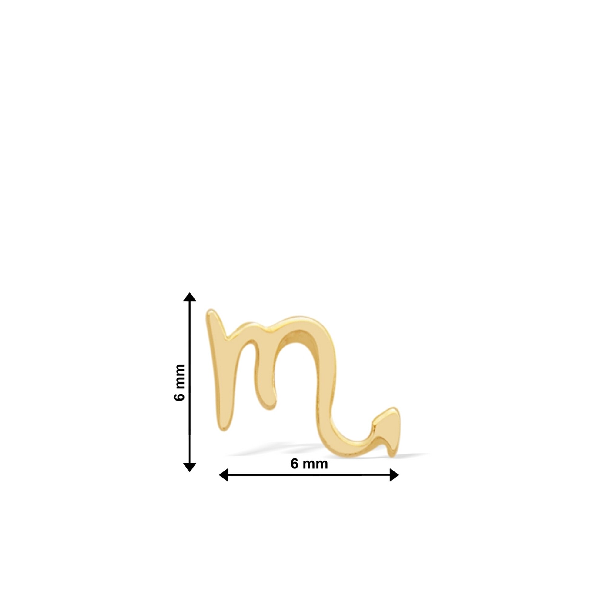 14 Ayar Sarı Altın Başak Burç Küpe