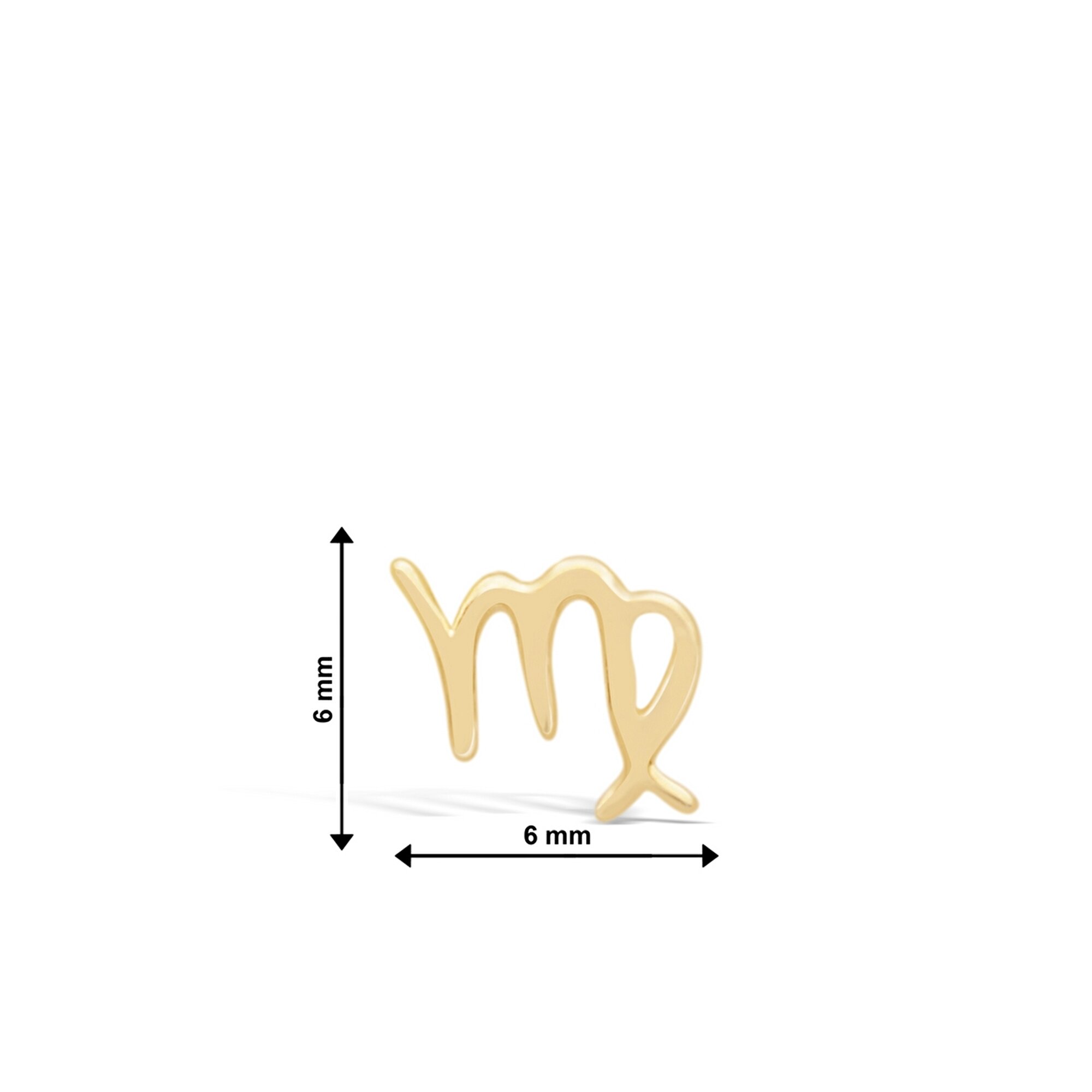 14 Ayar Sarı Altın Başak Burç Küpe