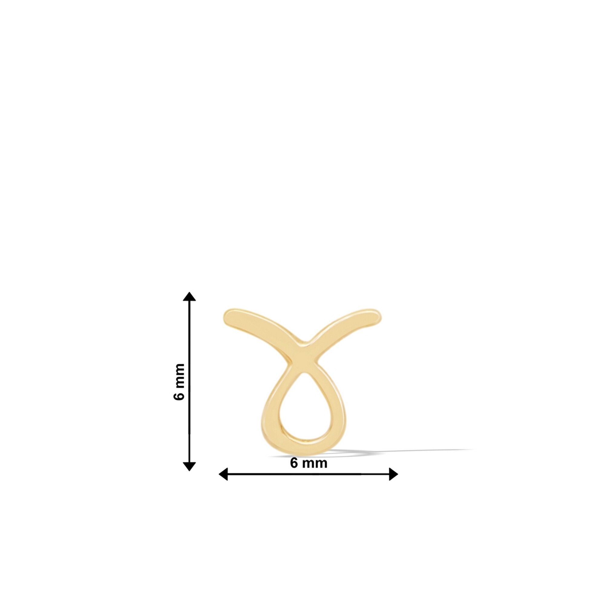 14 Ayar Sarı Altın Boğa Burç Küpe