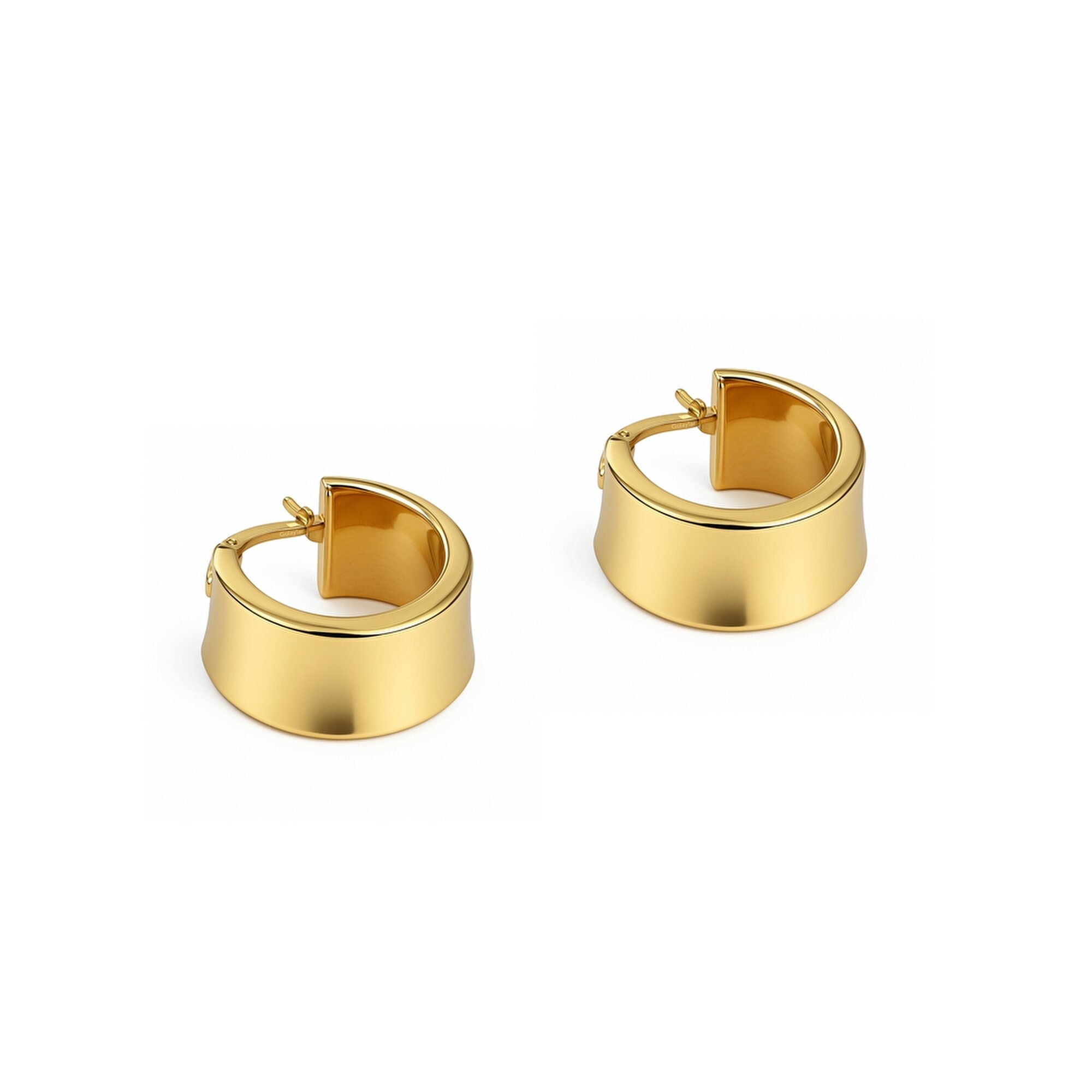 14 Ayar Sarı Altın Bombe Halka Küpe