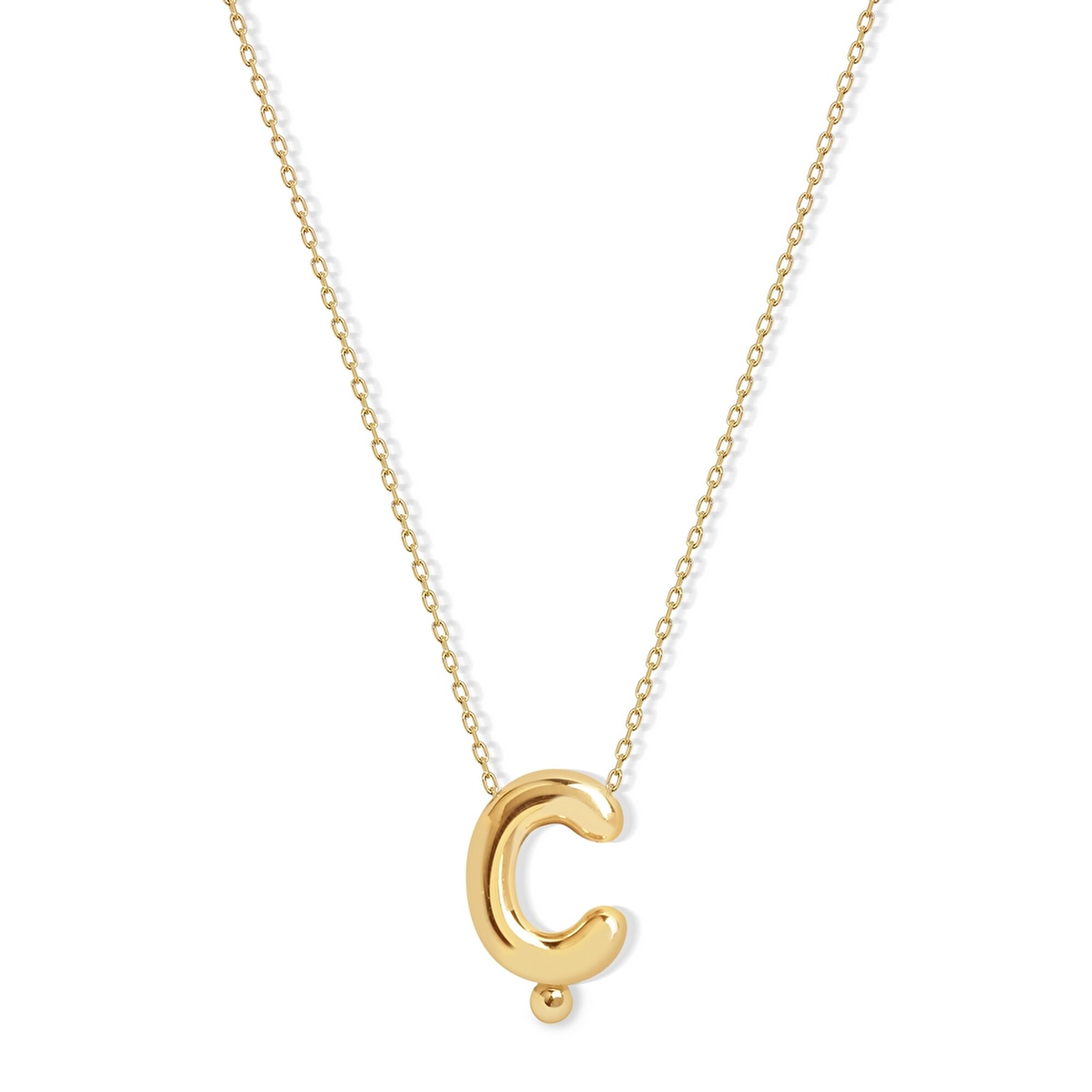 14 Ayar Ç Harf Bubble Kolye