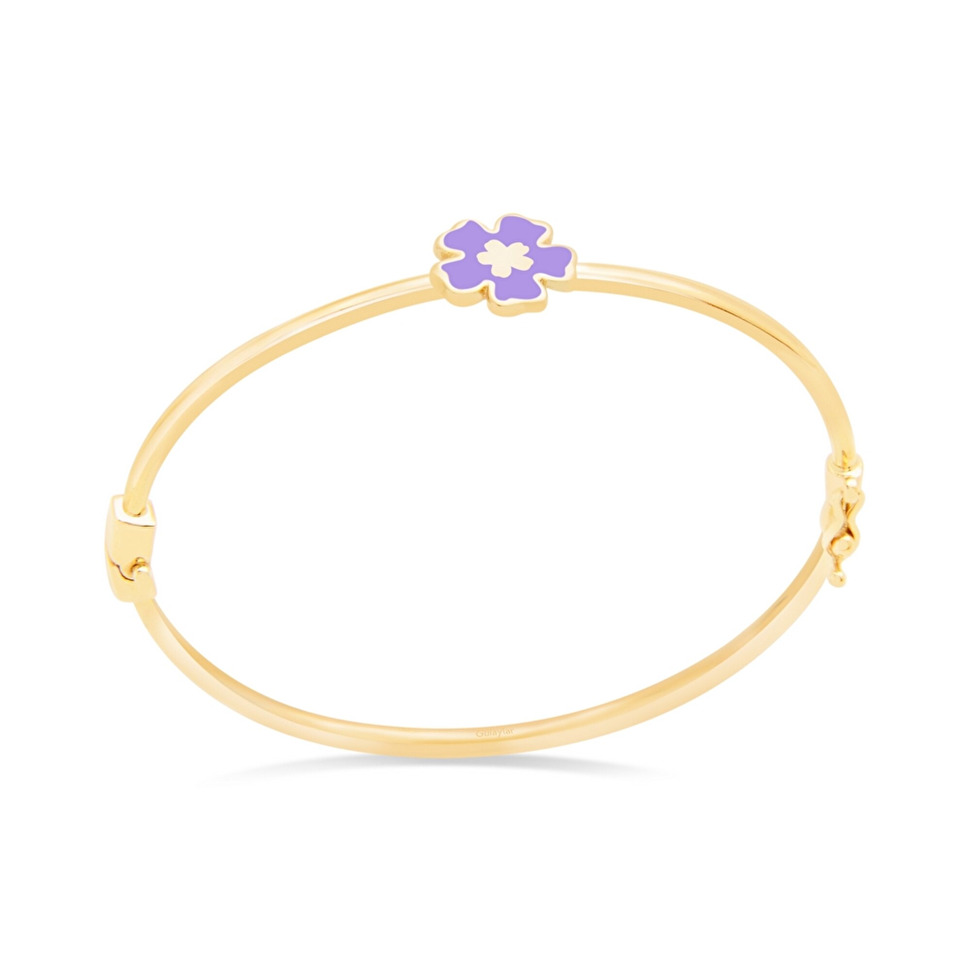 14 Ayar Sarı Altın Çiçek Çocuk Bilezik