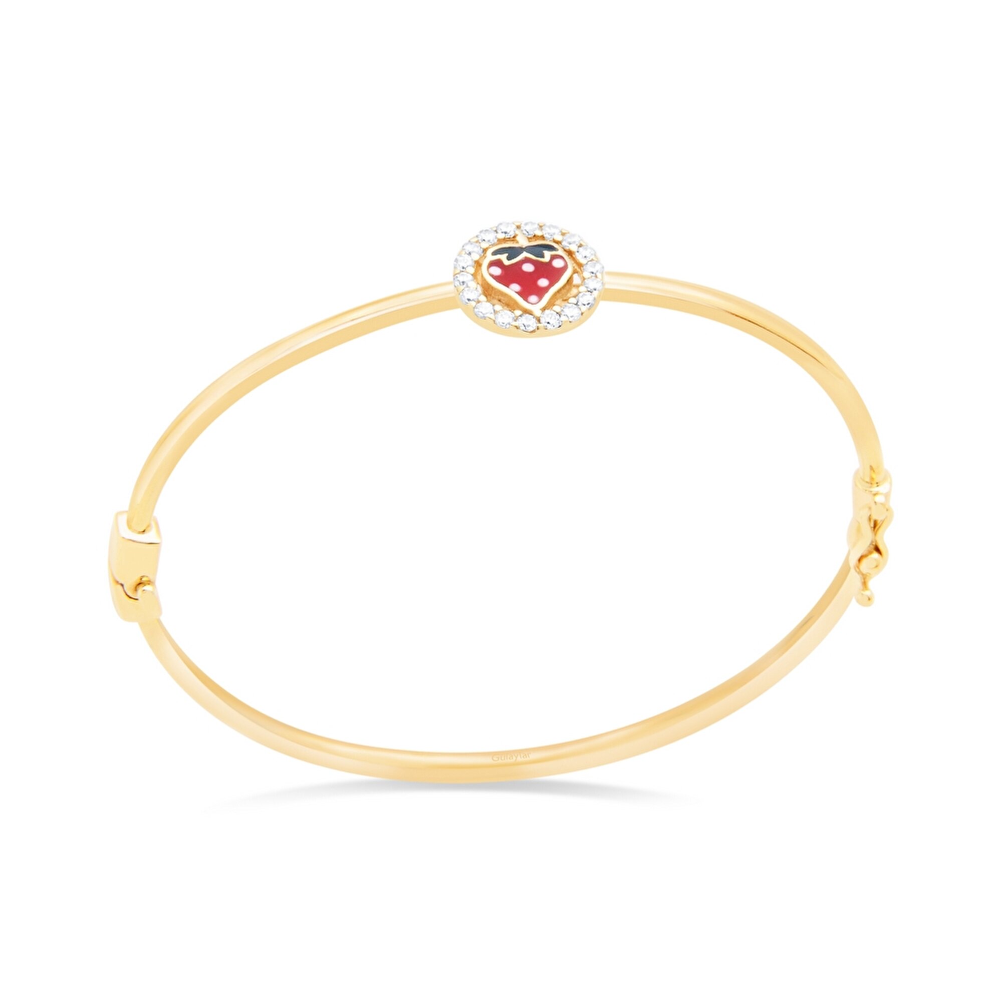 14 Ayar Sarı Altın Çilek Çocuk Bilezik