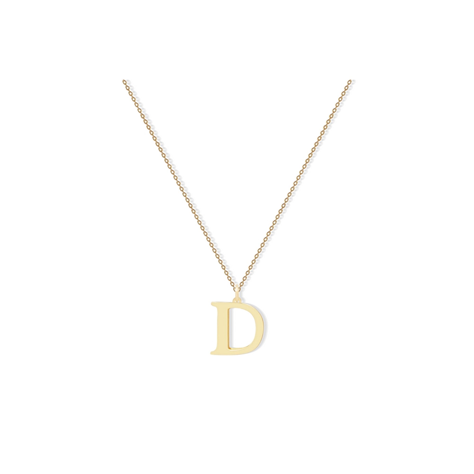 14 Ayar Sarı Altın D Harf Kolye