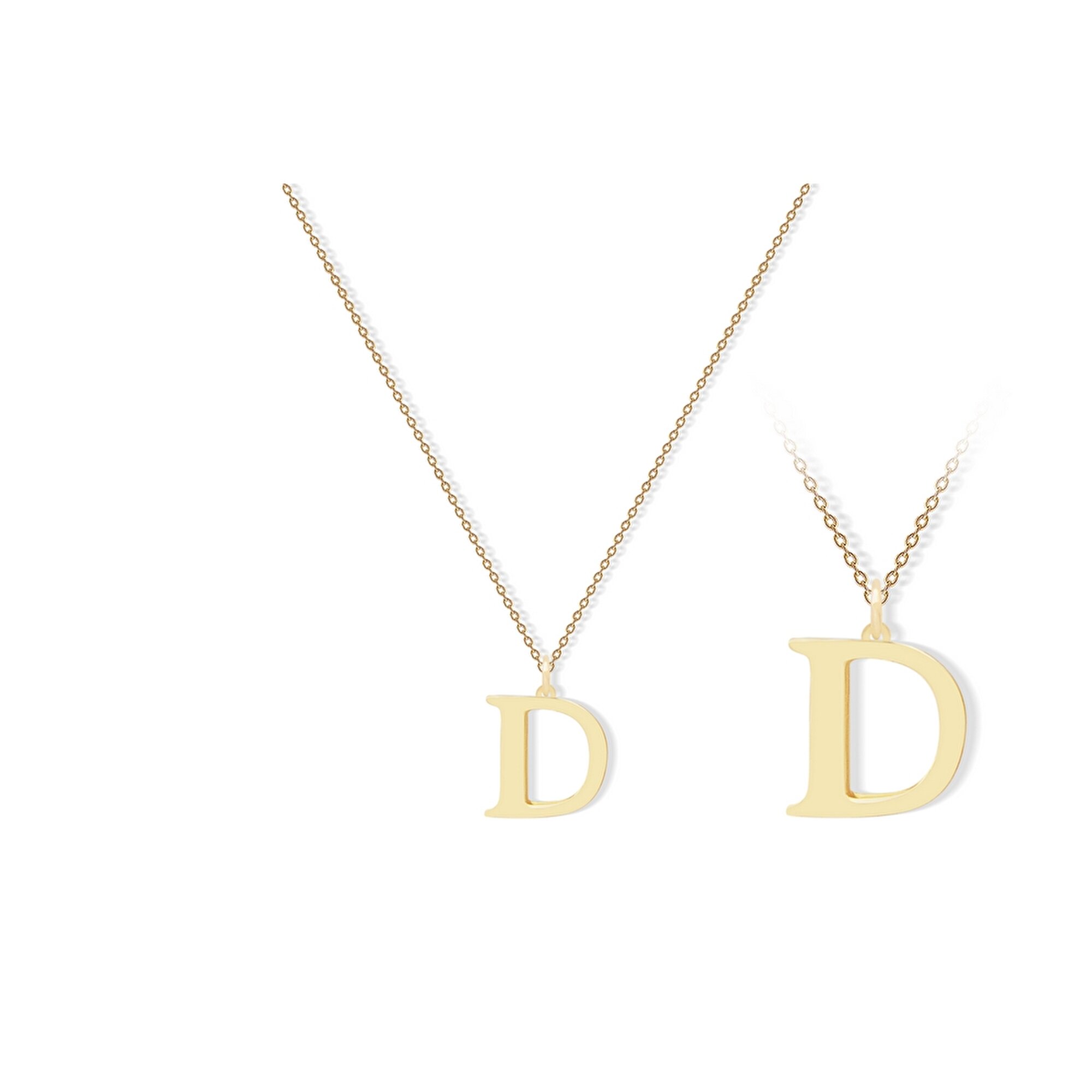 14 Ayar Sarı Altın D Harf Kolye