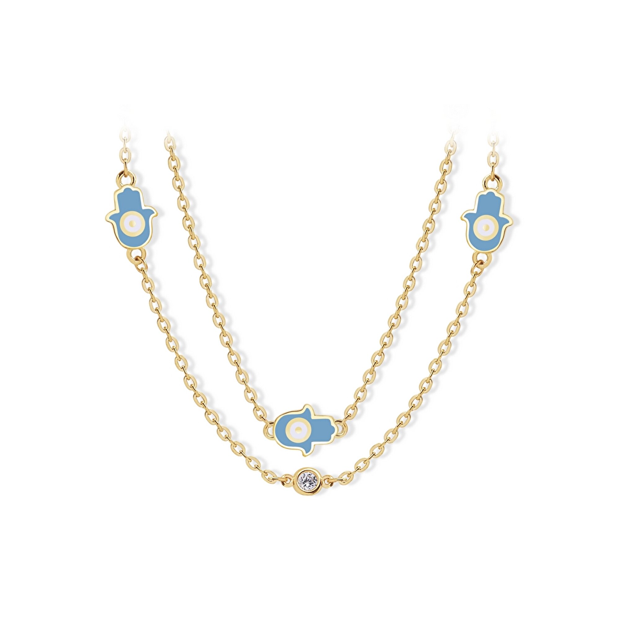 14 Ayar Sarı Altın Fatma Ana Eli Figürlü Kolye