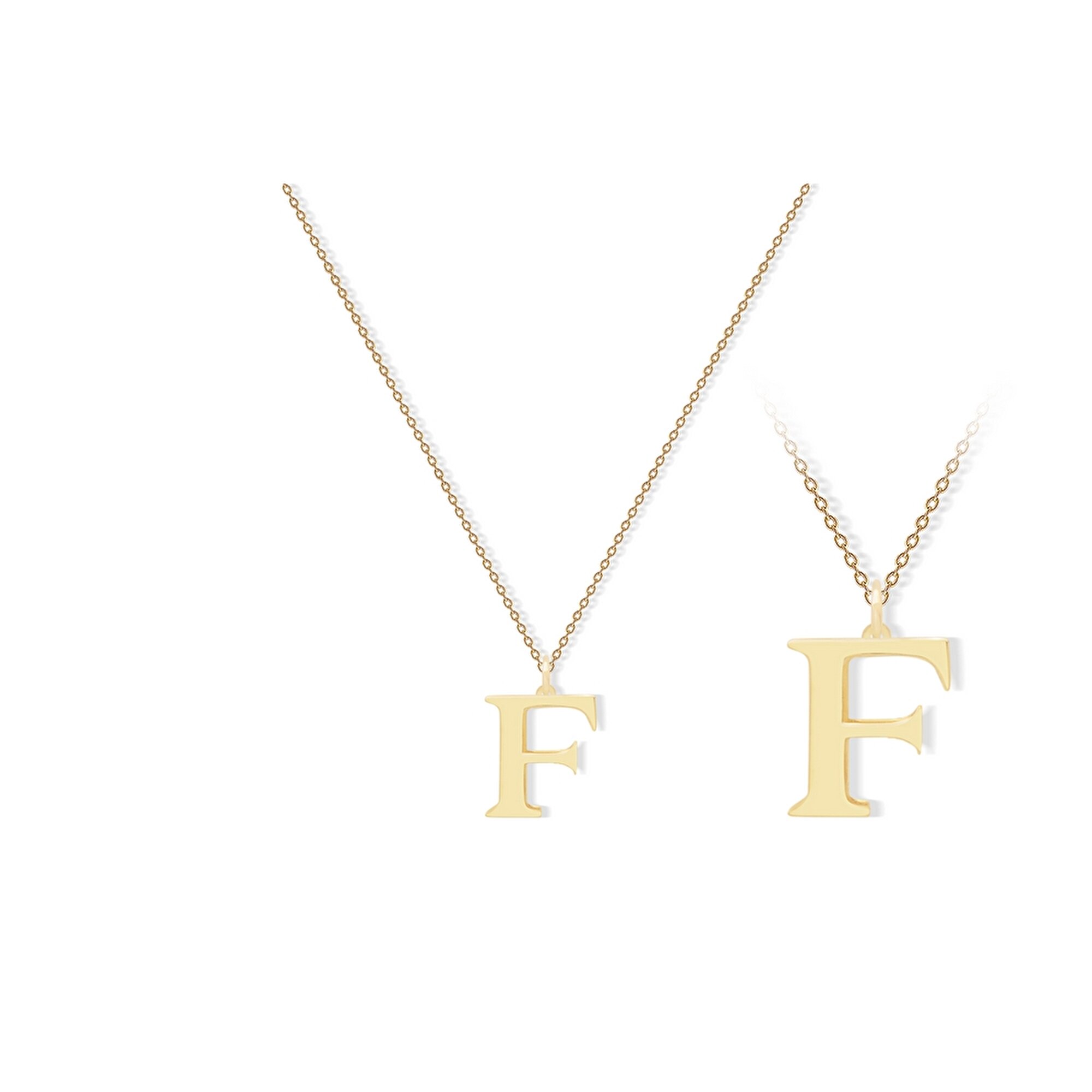 14 Ayar Sarı Altın F Harf Kolye