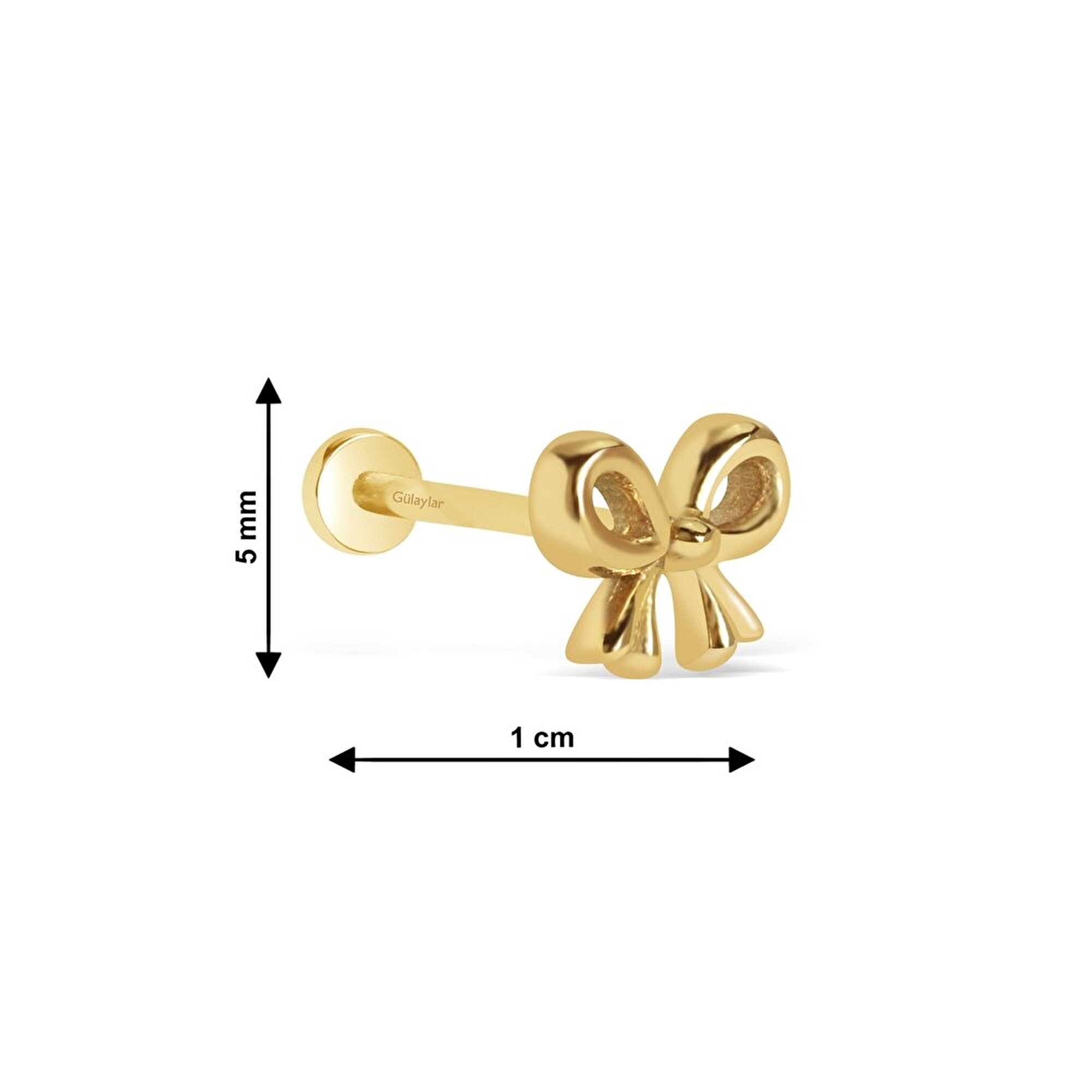 14 Ayar Sarı Altın Fiyonk Tragus Piercing