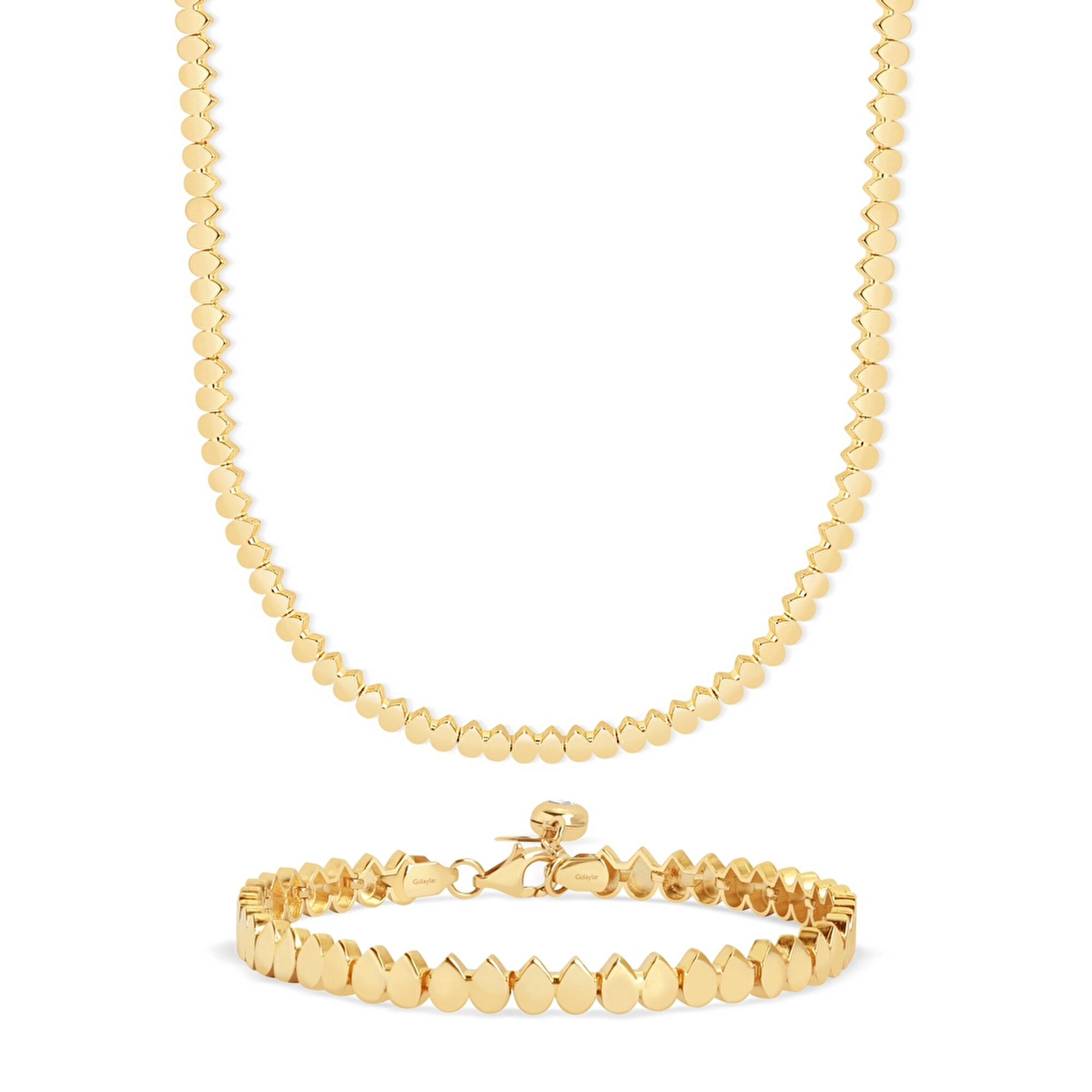 14 Ayar Sarı Altın Geometrik Gerdanlık Kolye