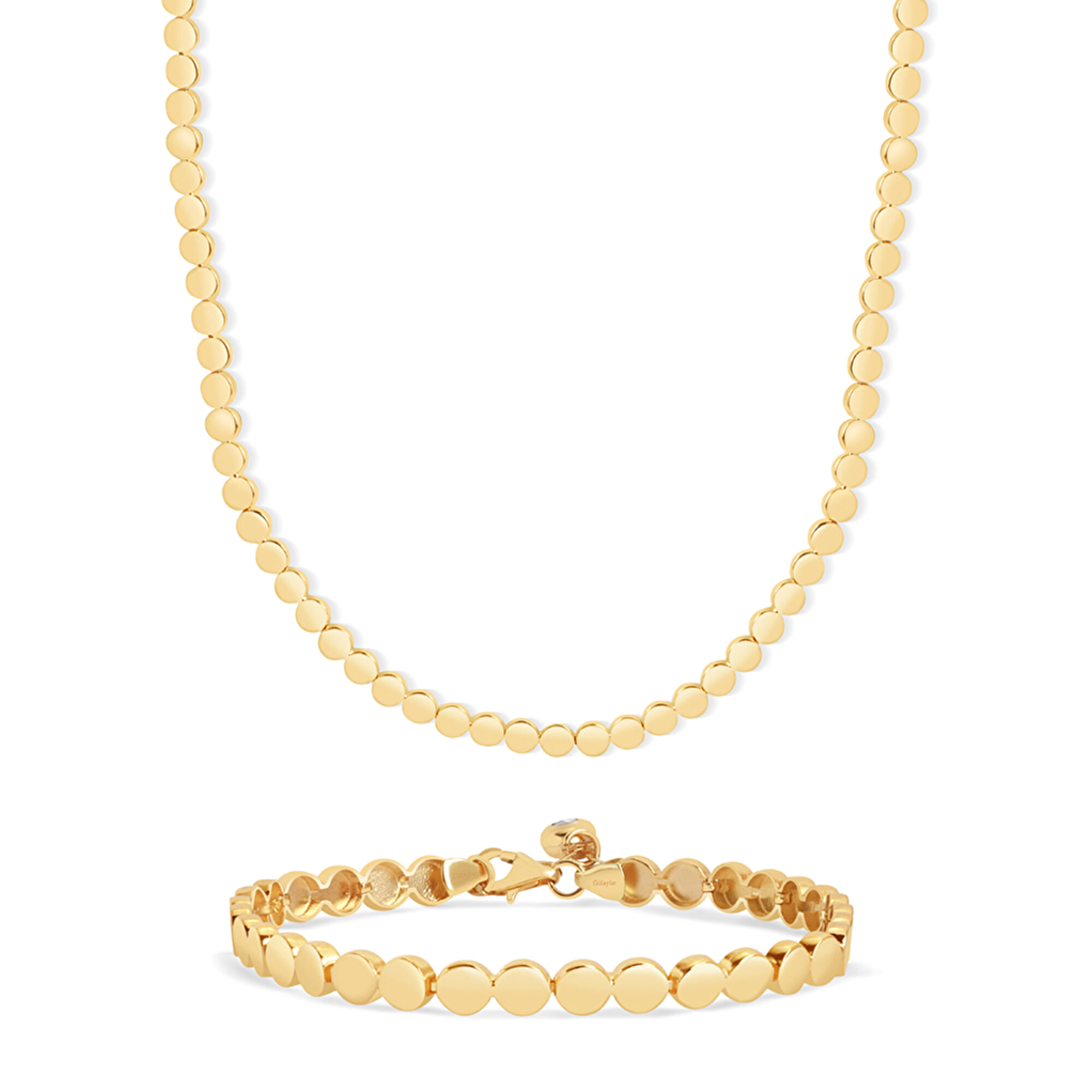 14 Ayar Sarı Altın Geometrik Taşsız Gerdanlık Kolye