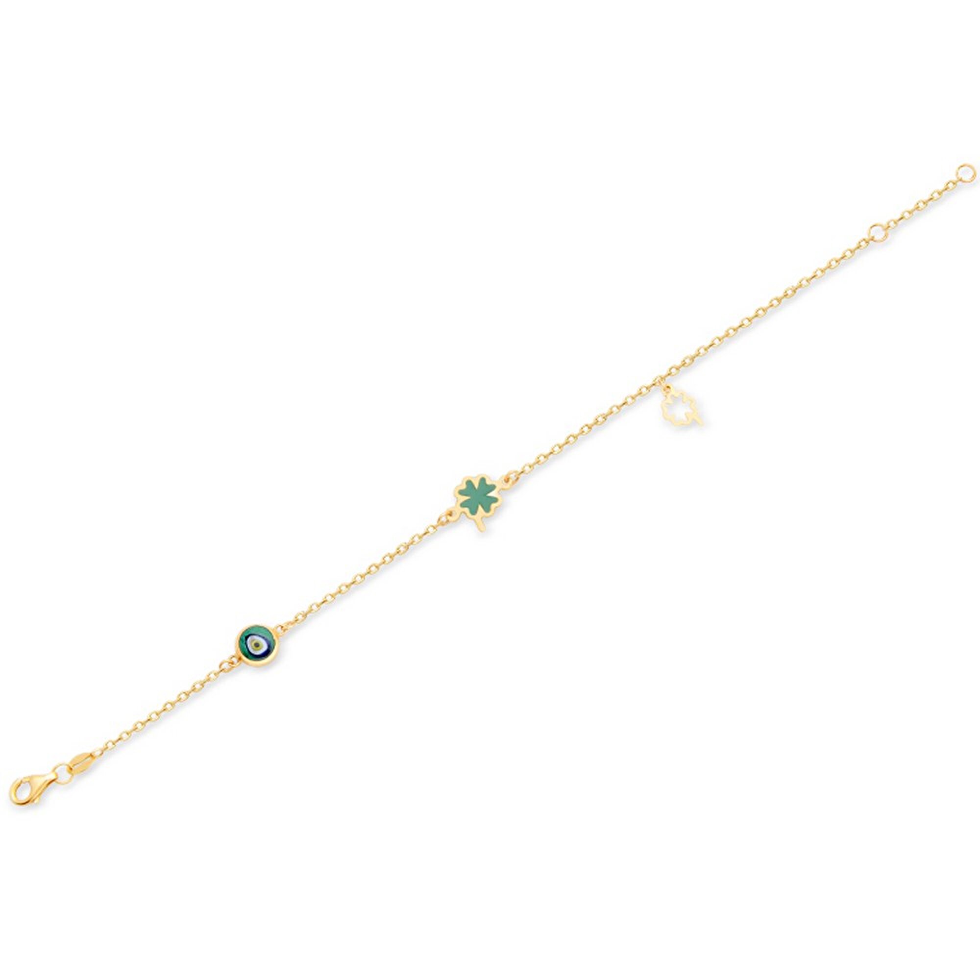 14 Ayar Sarı Altın Göz Figürlü Bileklik