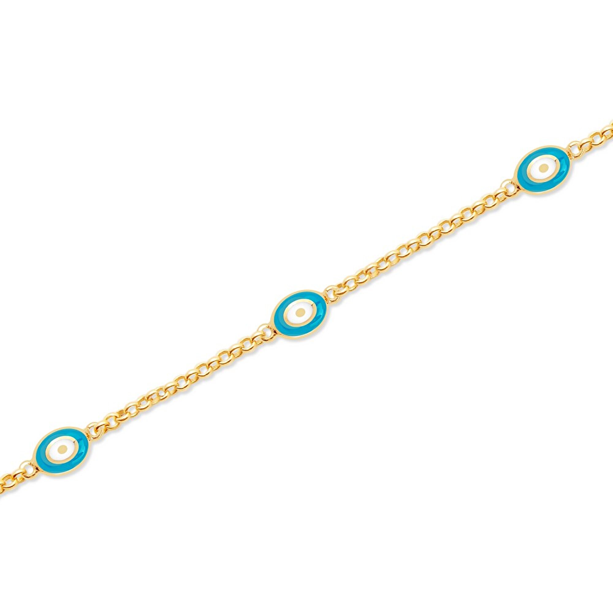 14 Ayar Sarı Altın Nazar Boncuklu Bileklik