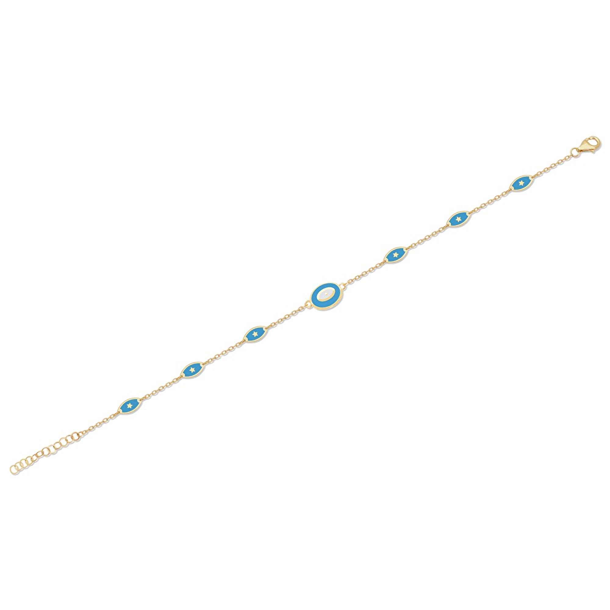 14 Ayar Sarı Altın Nazar Boncuklu Bileklik