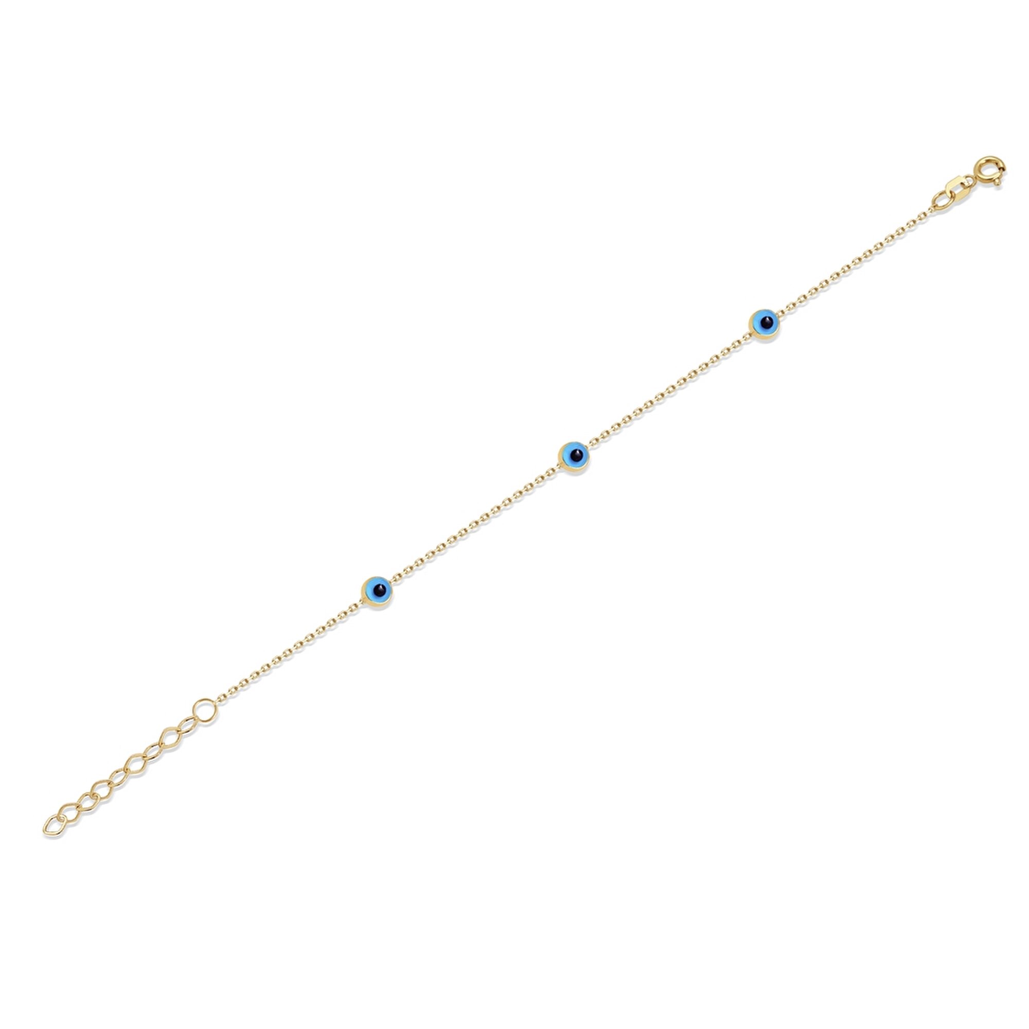 14 Ayar Sarı Altın Göz Figürlü Bileklik