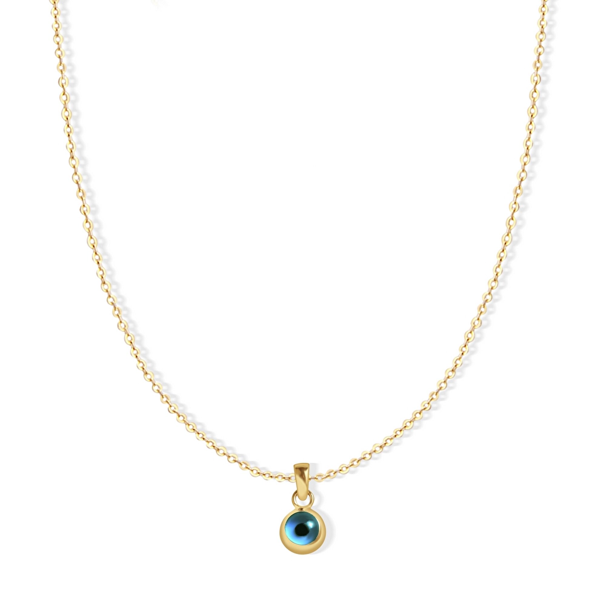 14 Ayar Sarı Altın Göz Figürlü Kolye