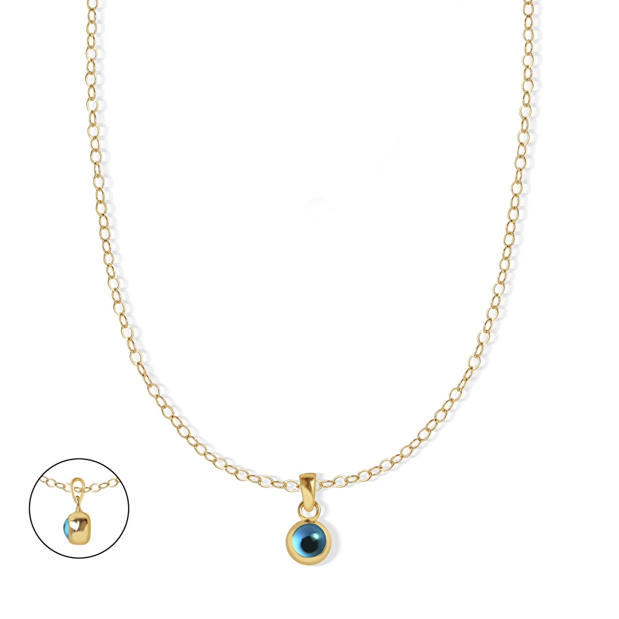 14 Ayar Sarı Altın Göz Figürlü Kolye