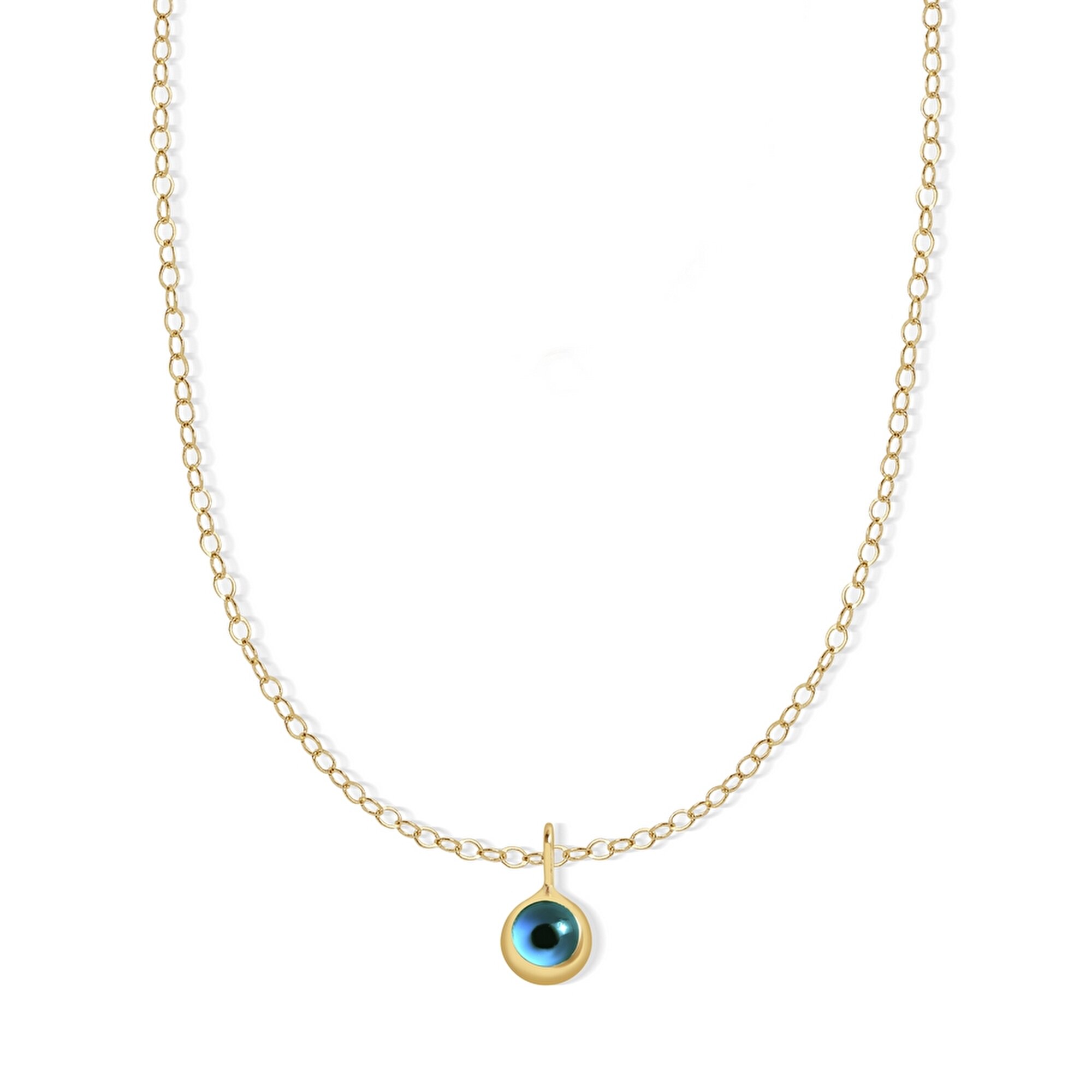 14 Ayar Sarı Altın Göz Figürlü Kolye