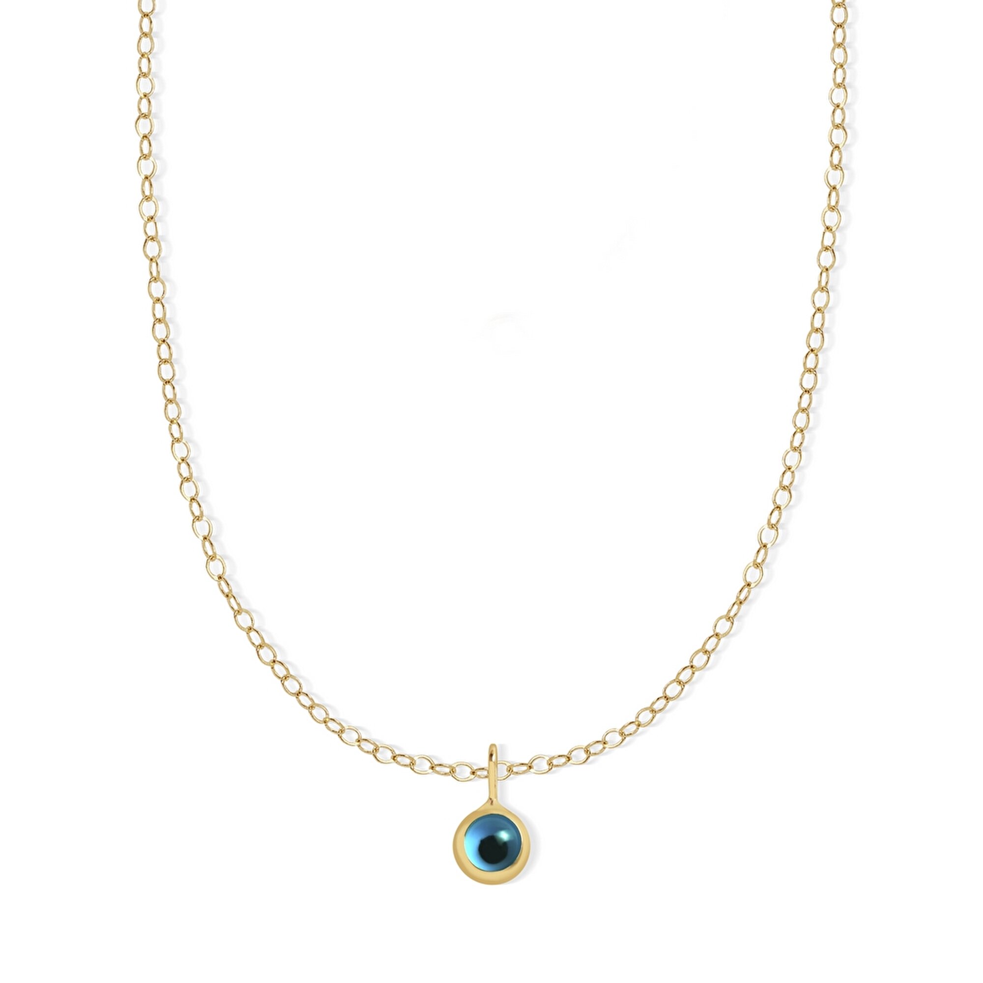 14 Ayar Sarı Altın Göz Figürlü Kolye