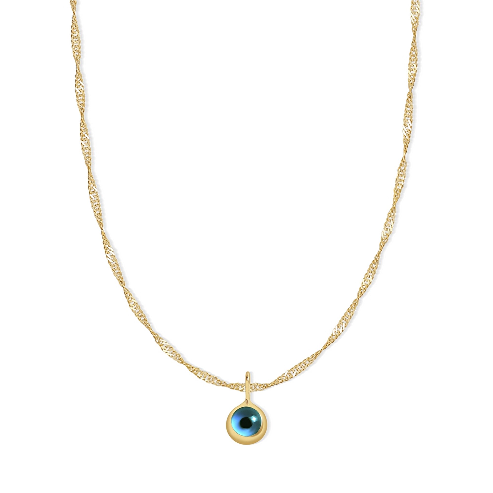 14 Ayar Sarı Altın Nazar Boncuğu Kolye