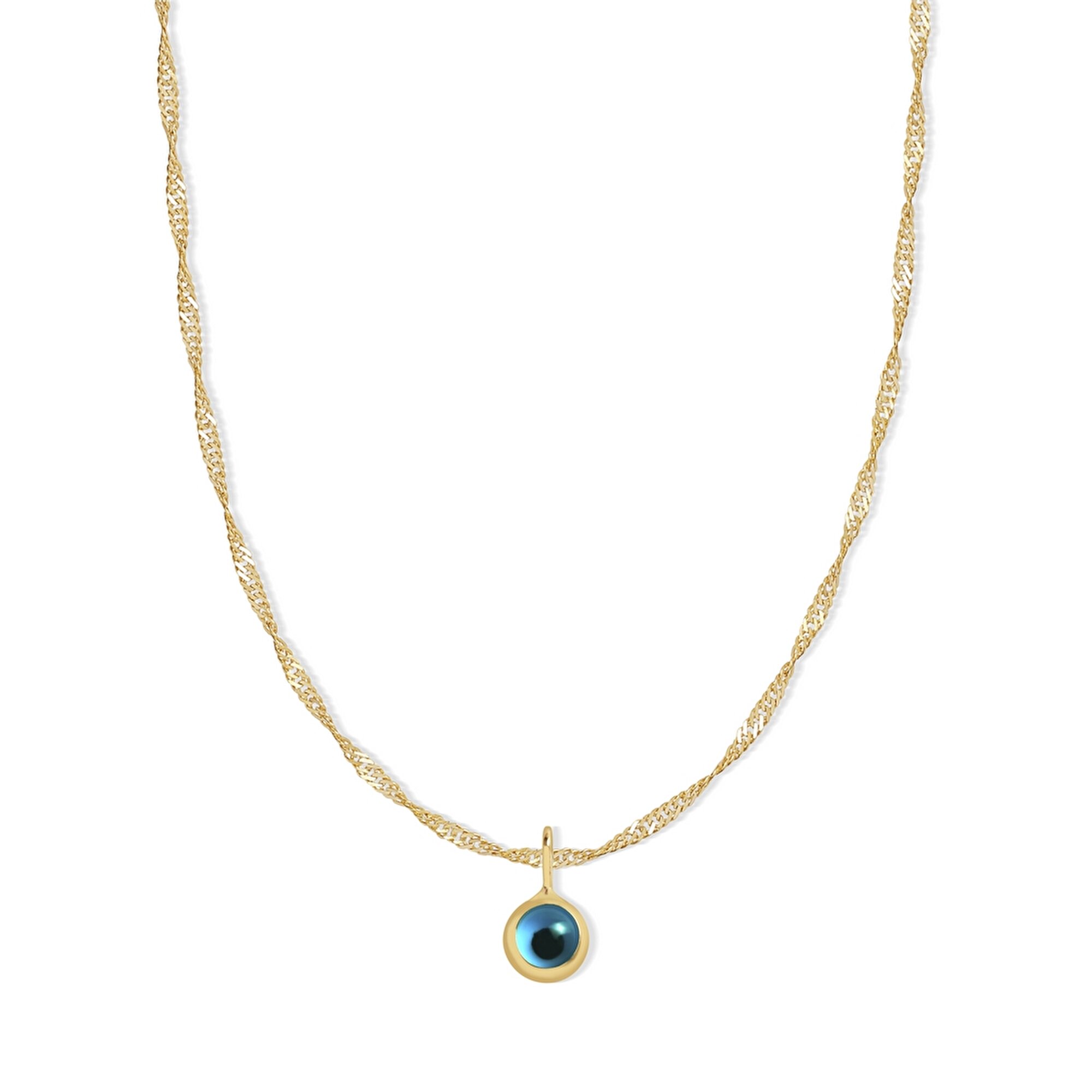 14 Ayar Sarı Altın Nazar Boncuğu Kolye