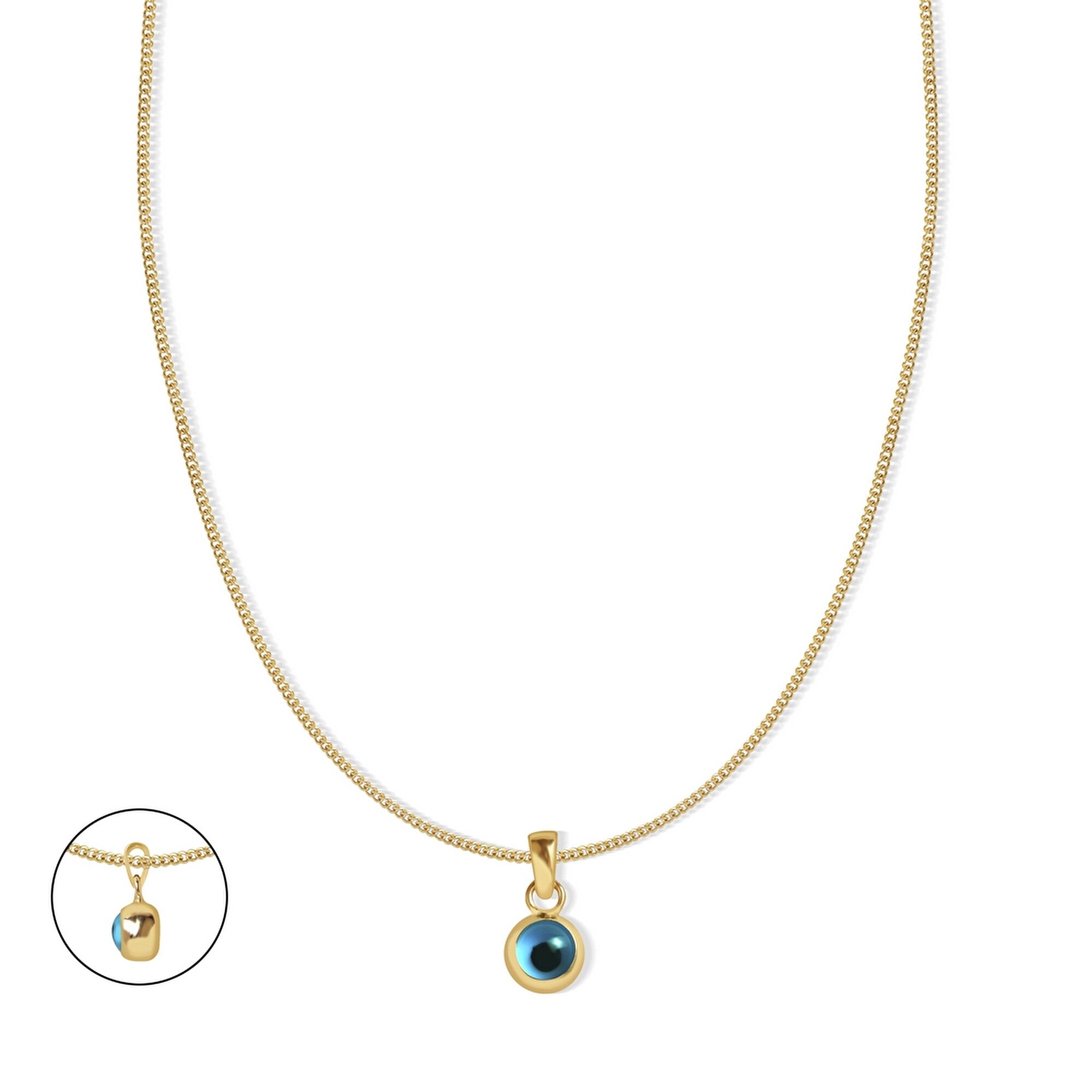 14 Ayar Sarı Altın Göz Figürlü Kolye