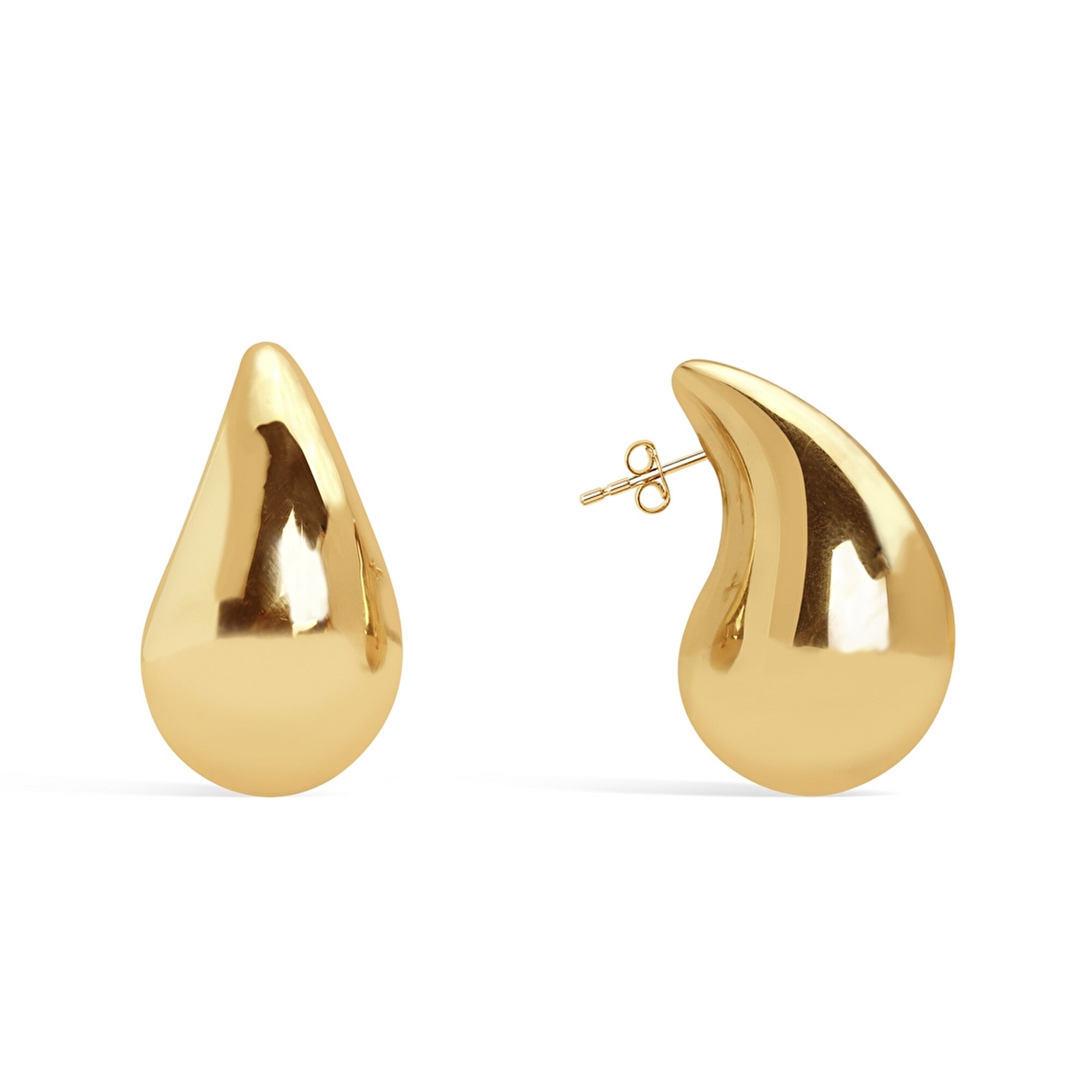 14 Ayar Sarı Altın Gözyaşı Damlası Küpe