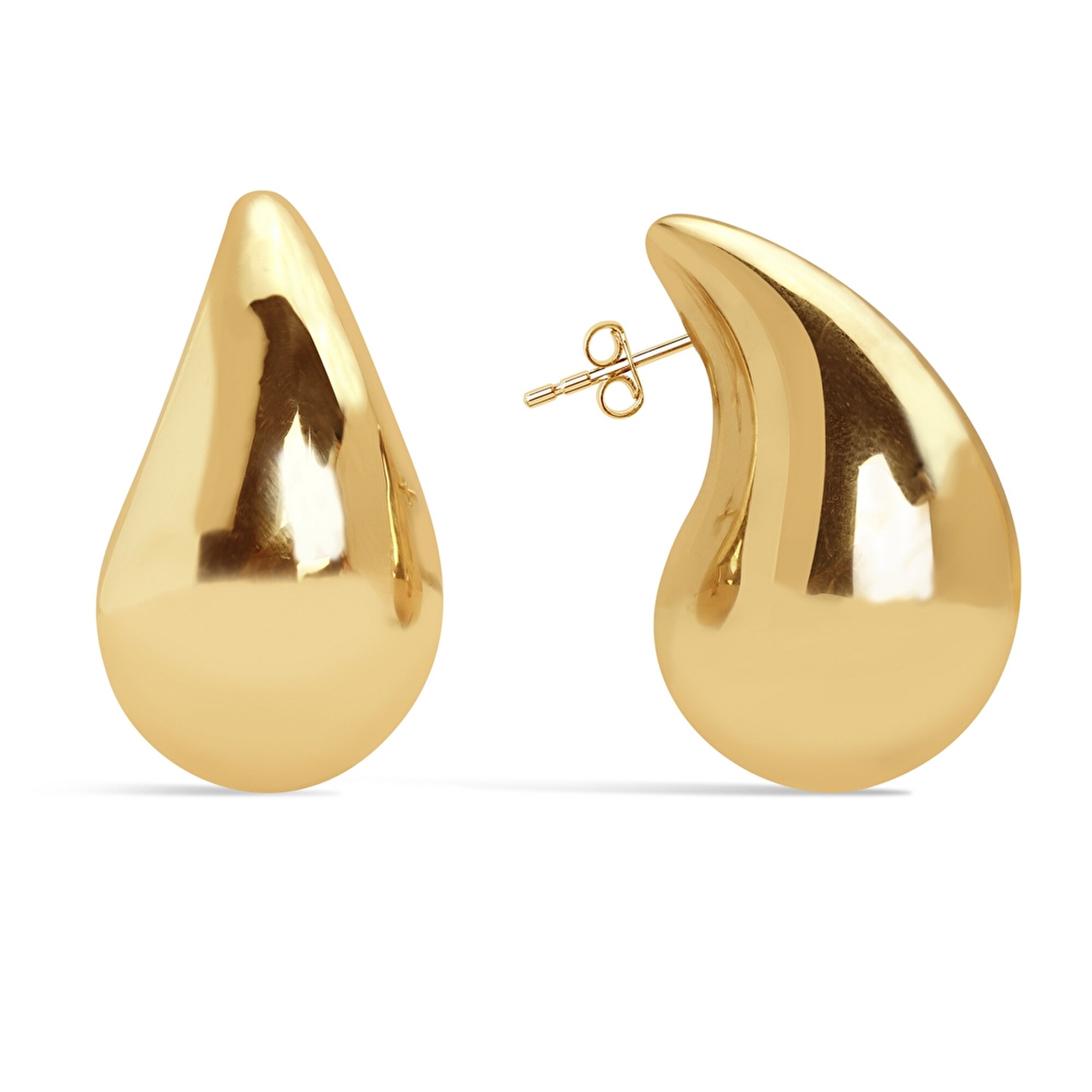 14 Ayar Sarı Altın Gözyaşı Damlası Küpe